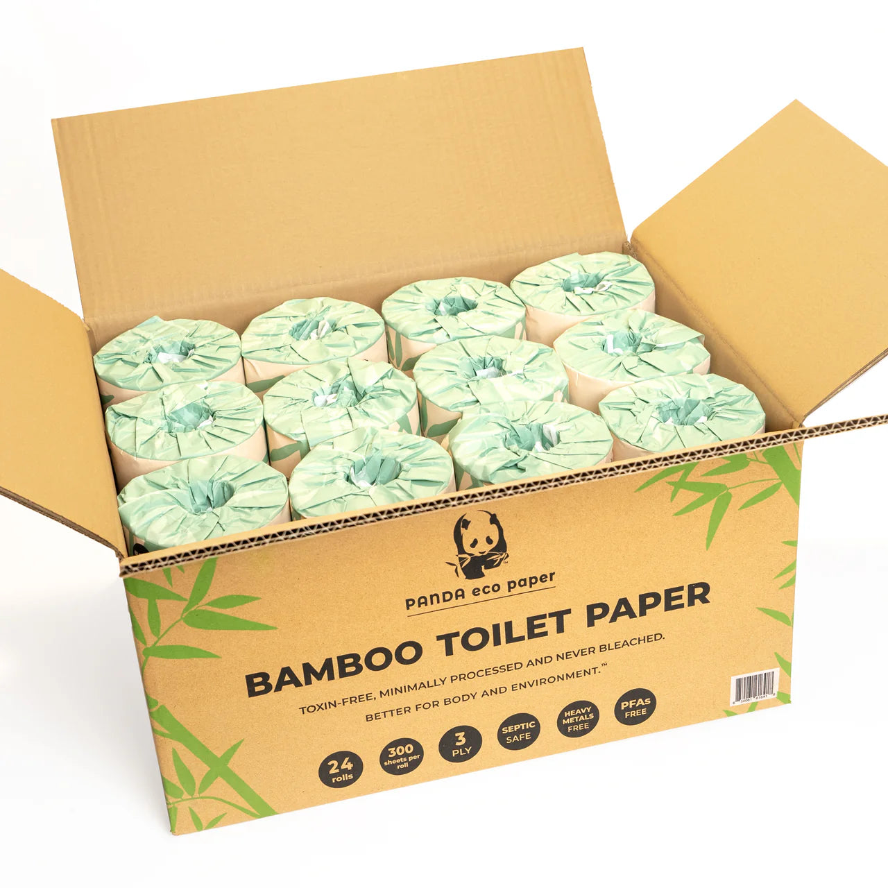Unbleached Bamboo Toilet Paper | Panda Eco