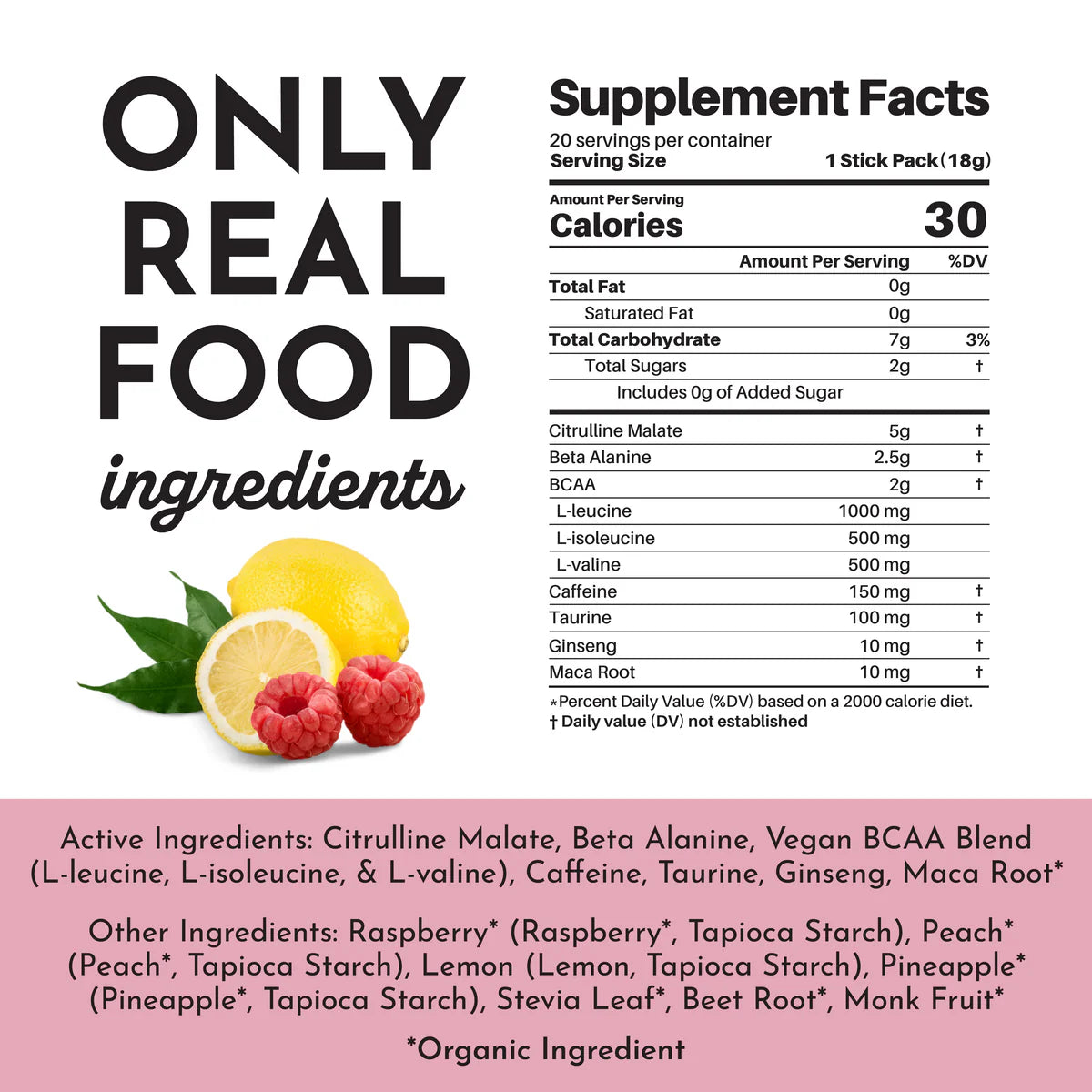 Pre-Workout Single Serving (20 pack) | Just Ingredients