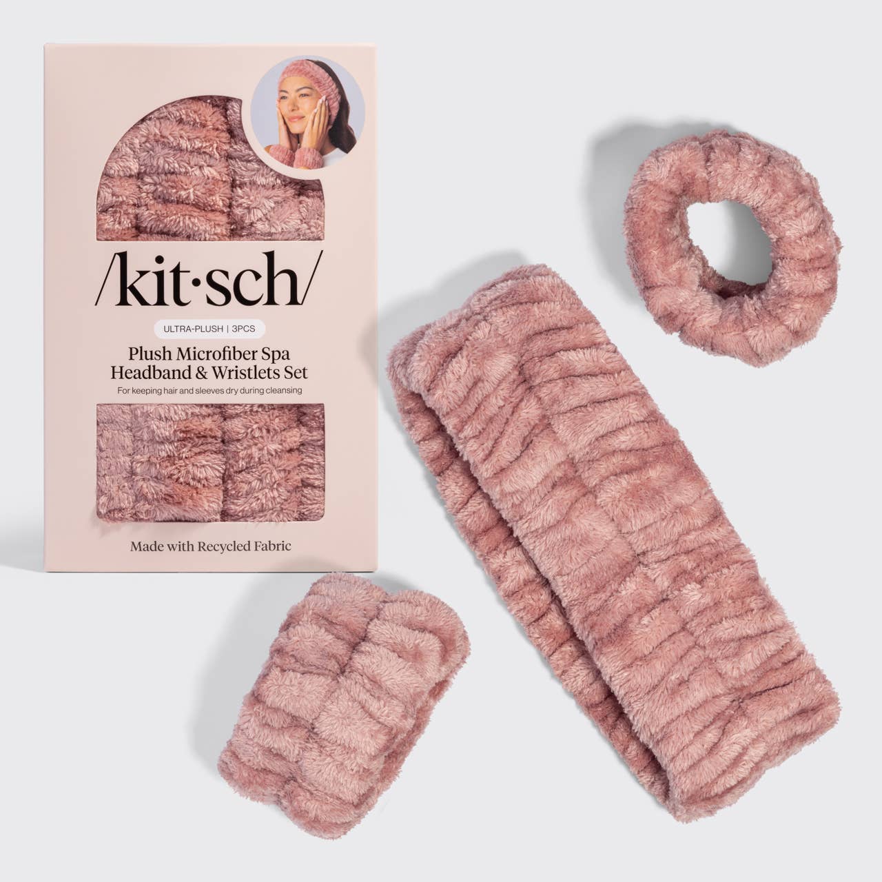 Spa Headband and Wristlets 3pc Set - Terracotta | KITSCH