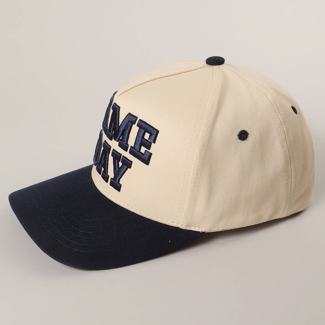 GAME DAY 3D Letter Embroidered Two-Tone Trucker Hat | Fashion City