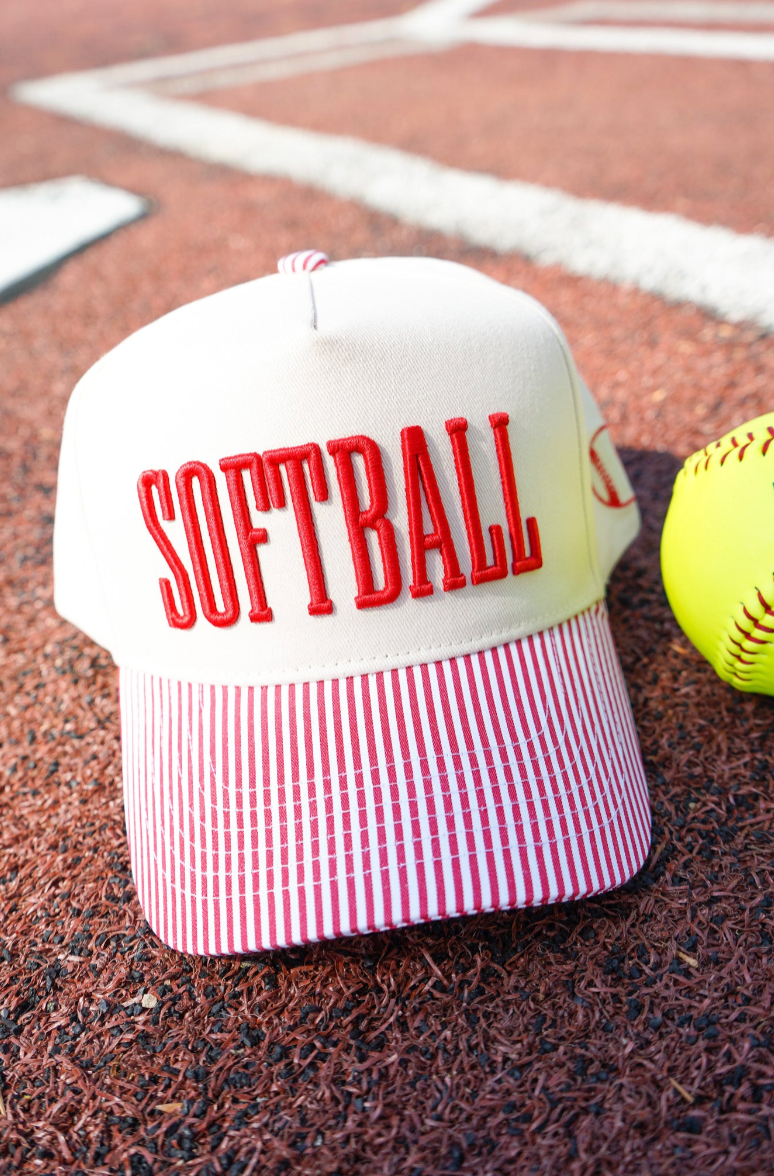 Softball - Striped Trucker Hat | Kenzkustomz