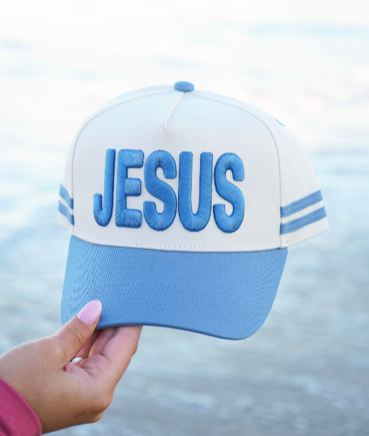 Jesus - Blue Vintage Trucker Hat | Kenzkustomz
