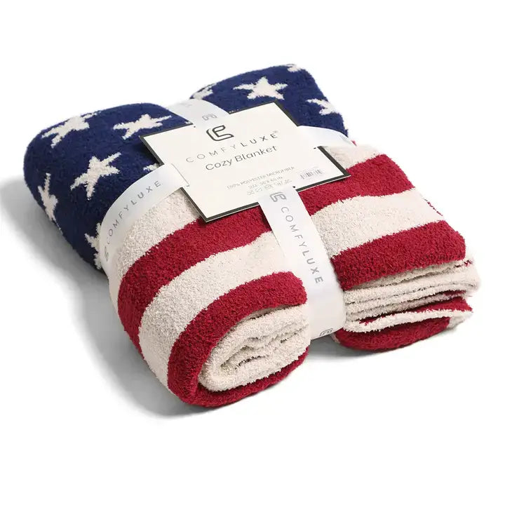 American Flag Design Cozy Soft Throw Blanket | Fashion City