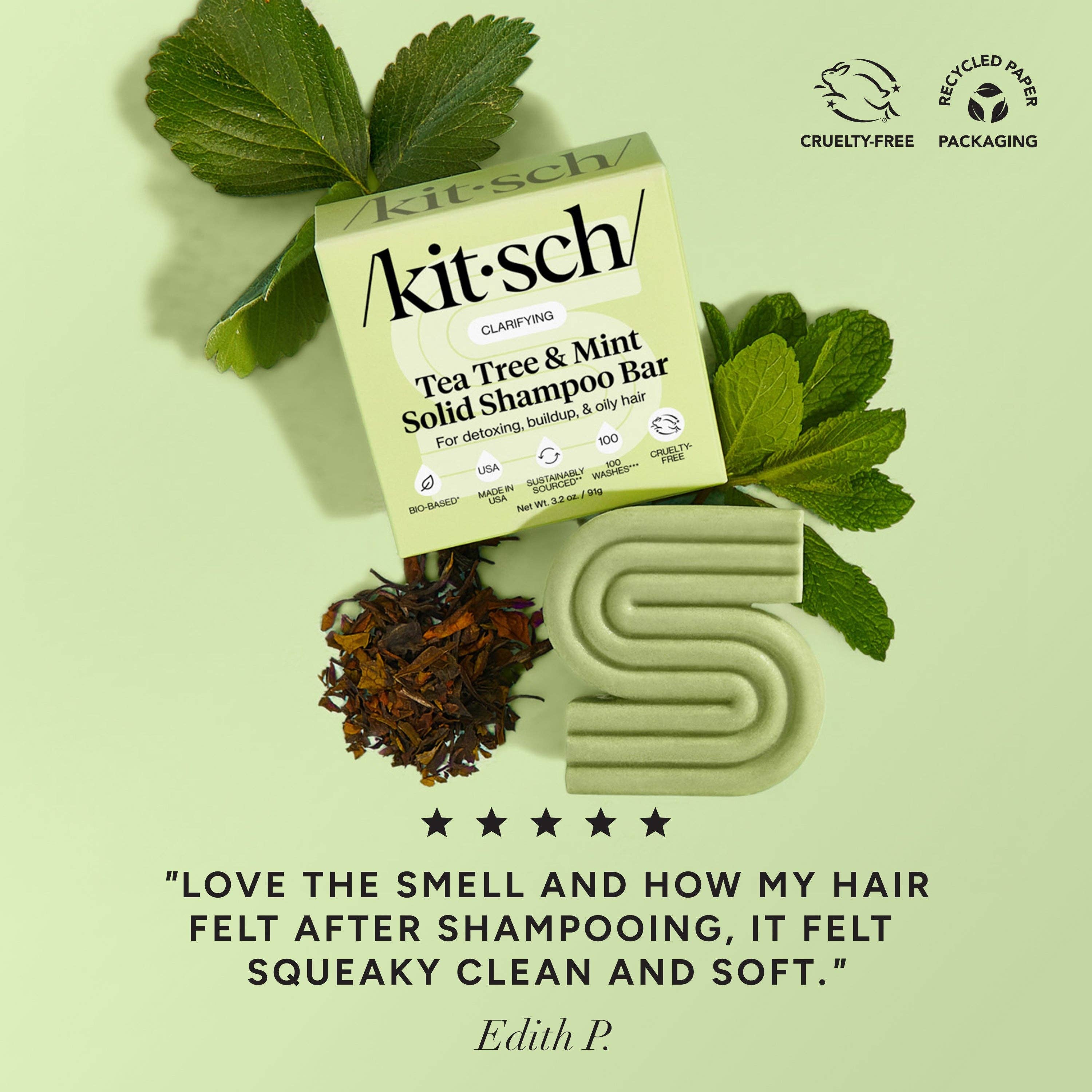 Tea Tree & Mint Clarifying Shampoo & Conditioner Bar Combo | KITSCH