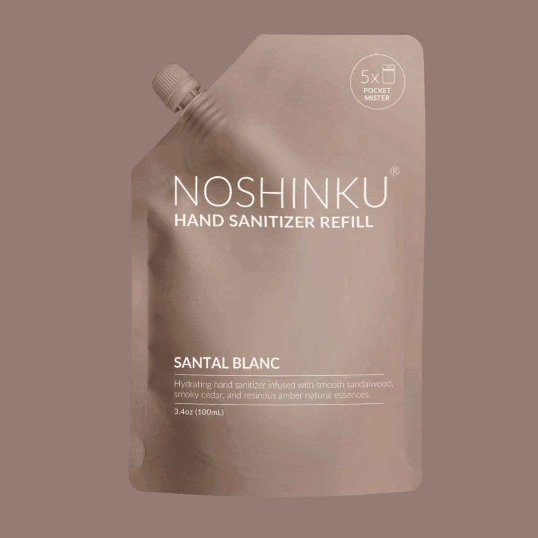 Santal Blanc Hydrating Hand Sanitizer Spray Refill Pouch | Noshinku