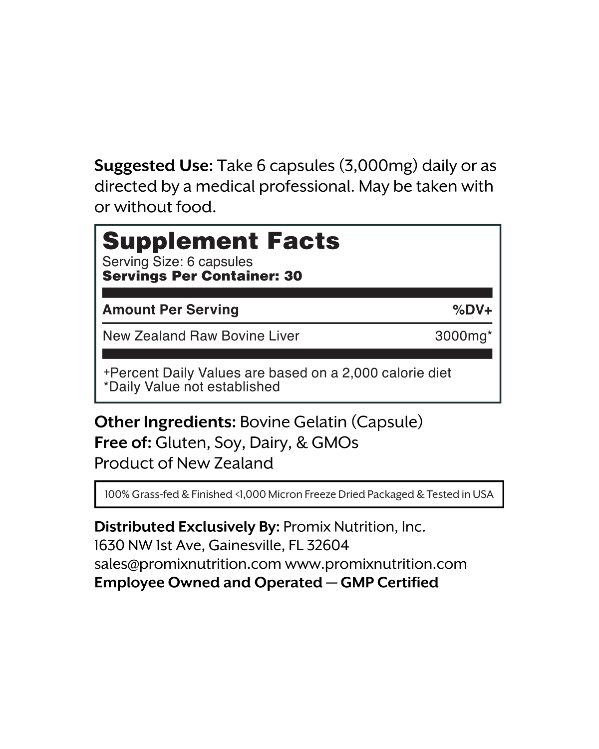 Raw Liver Capsules | Promix