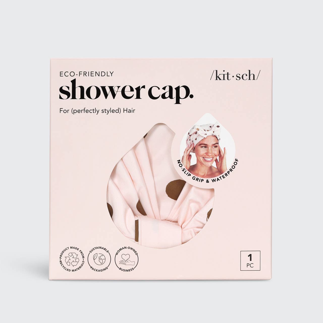 Luxury Shower Cap - Blush Dot | KITSCH
