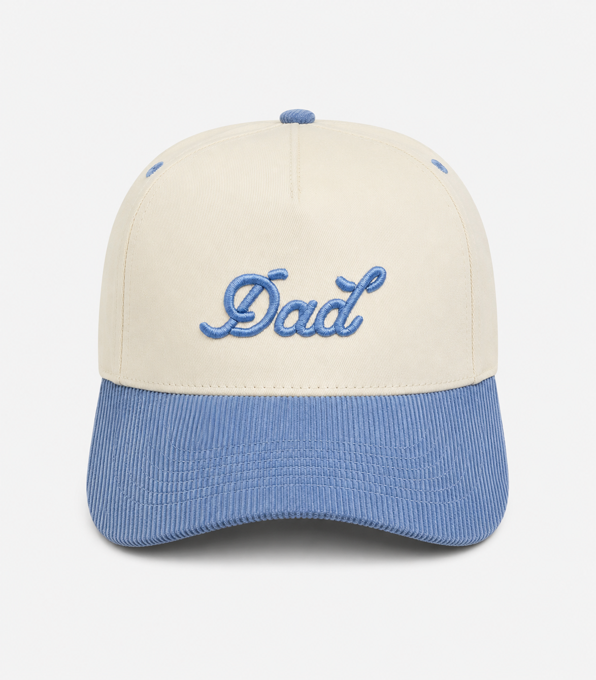 Dad Corduroy Brim Snapback Hat - Cream Baby Blue | Dad Brand