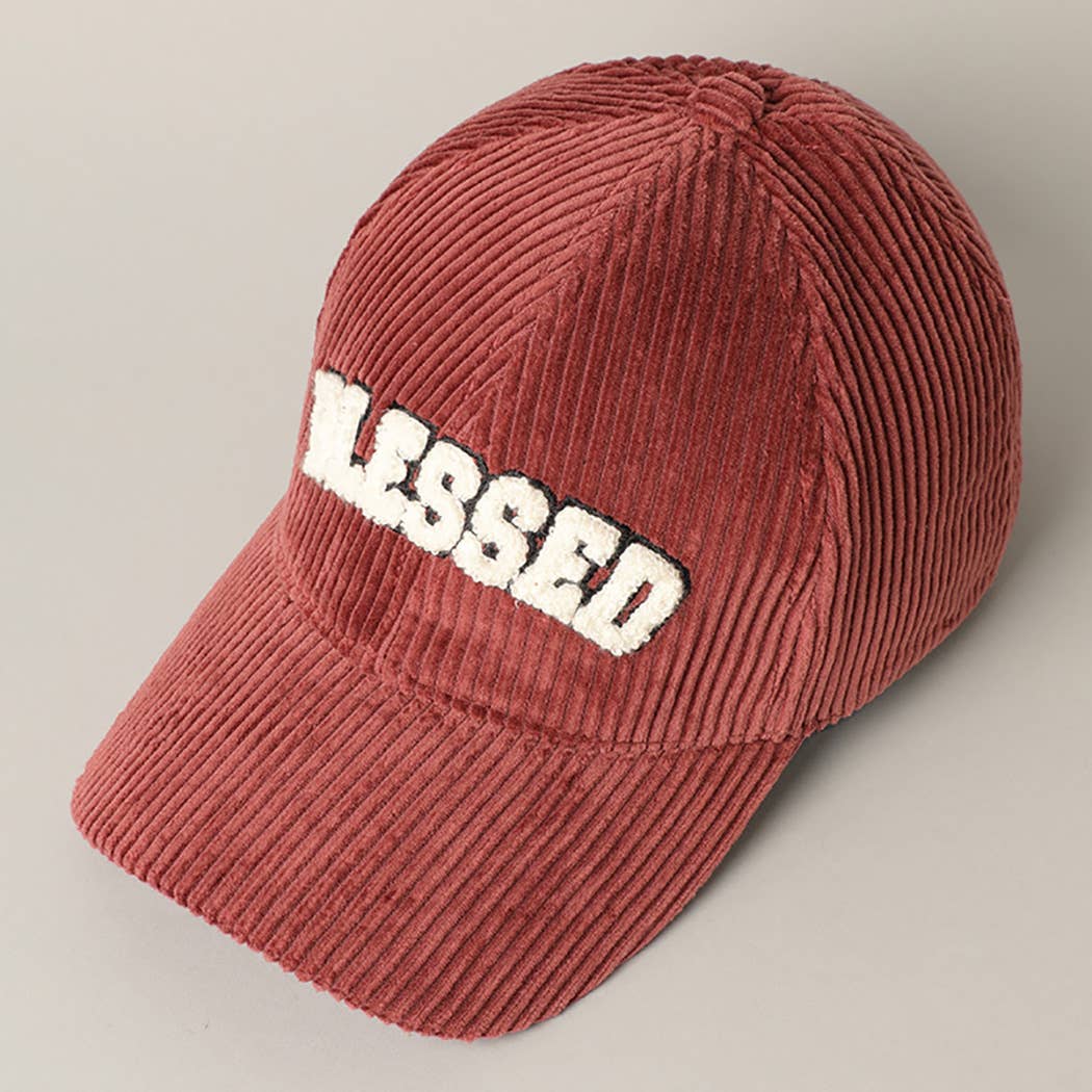 BLESSED 3D Embroidered Corduroy Baseball Cap | Toothbrush LLC