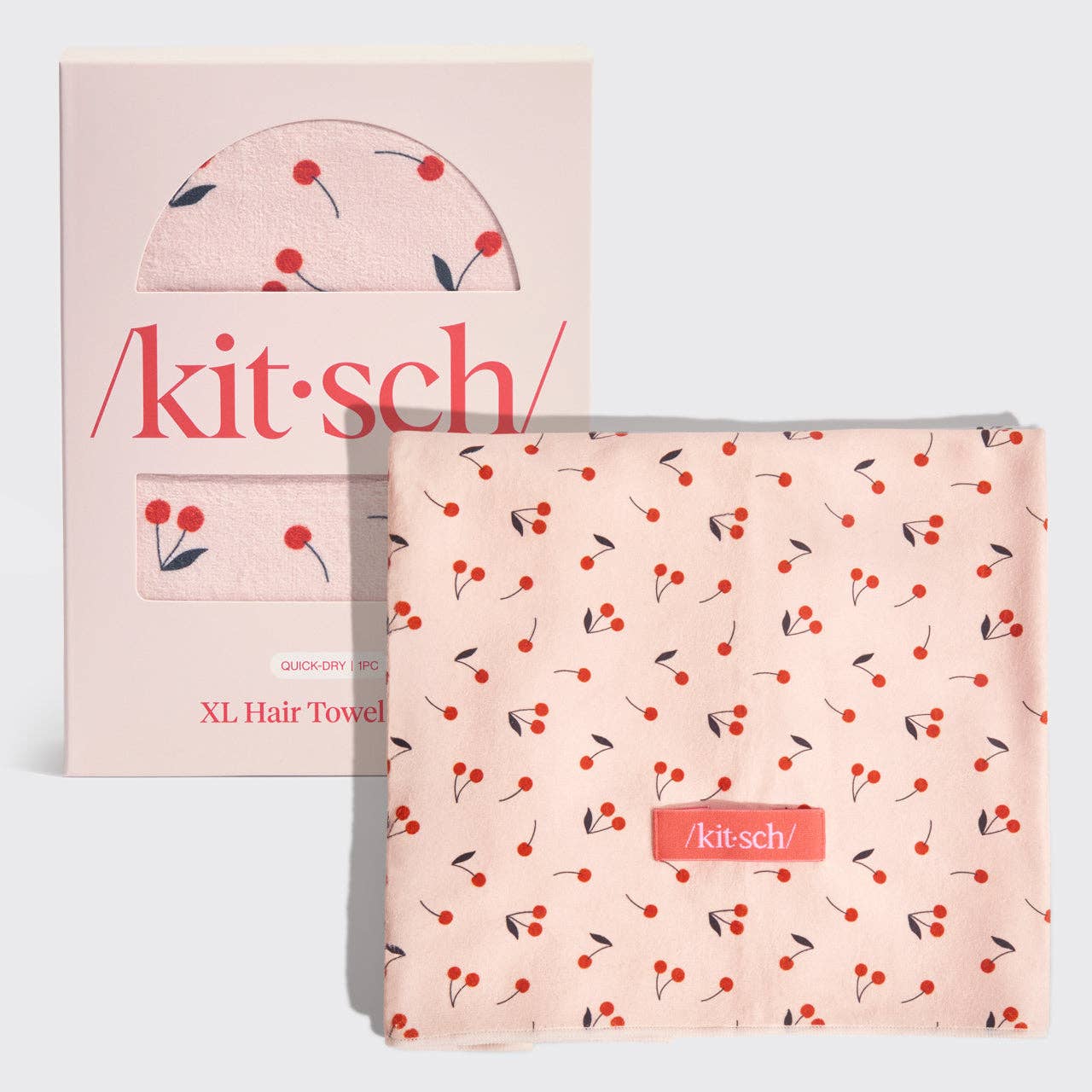 XL Hair Towel Wrap in Cherry Print | Kitsch