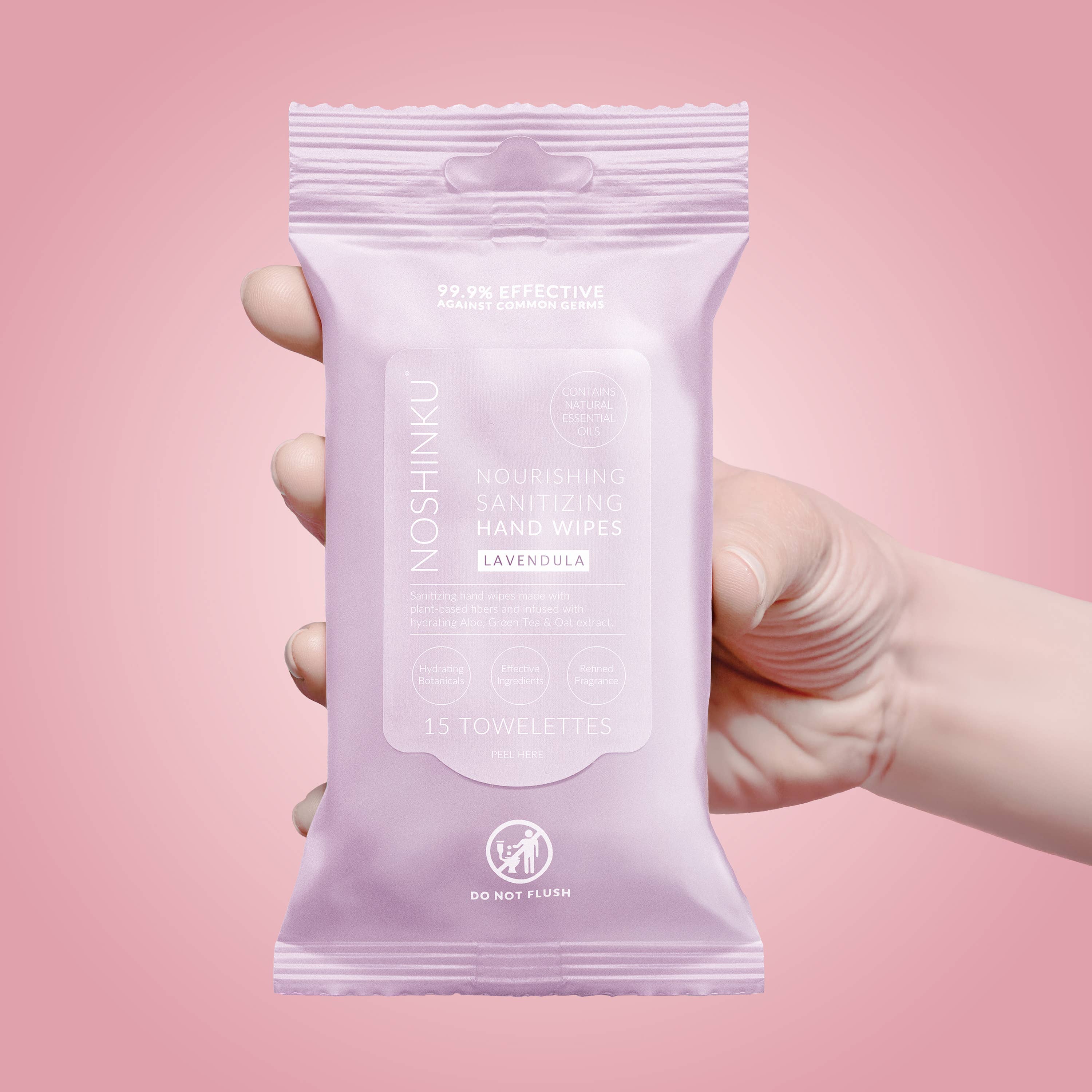 Lavender Nourishing Hand Sanitizing Travel Wipes | Noshinku