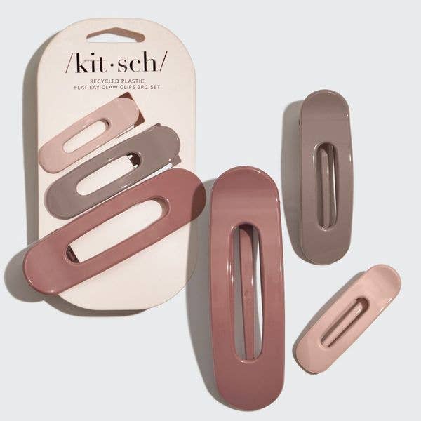 Flat Lay Claw Clip 3pc Flat - Ultra Glossy Terracotta | Kitsch