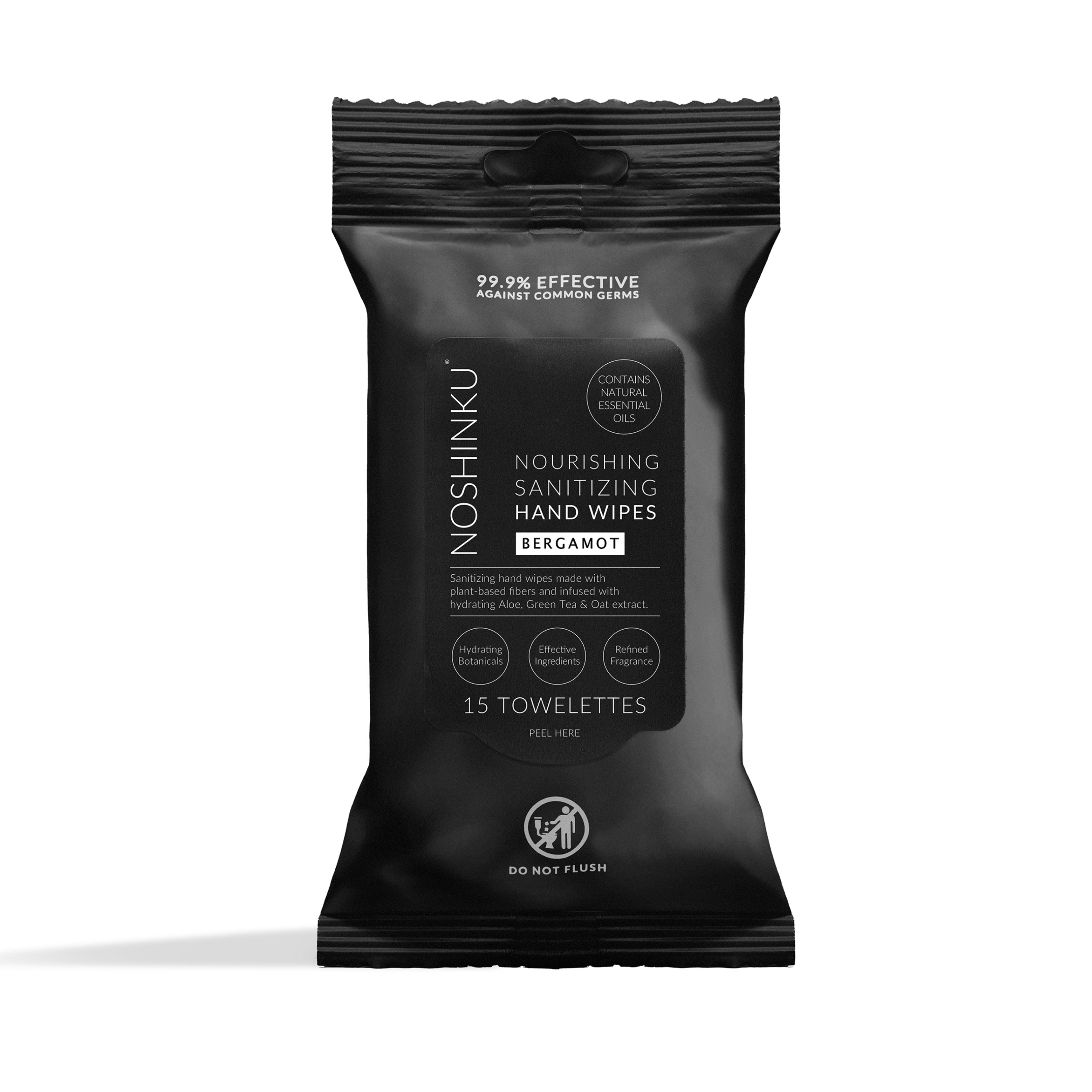 Bergamot Nourishing Hand Sanitizing Travel Wipes | Noshinku