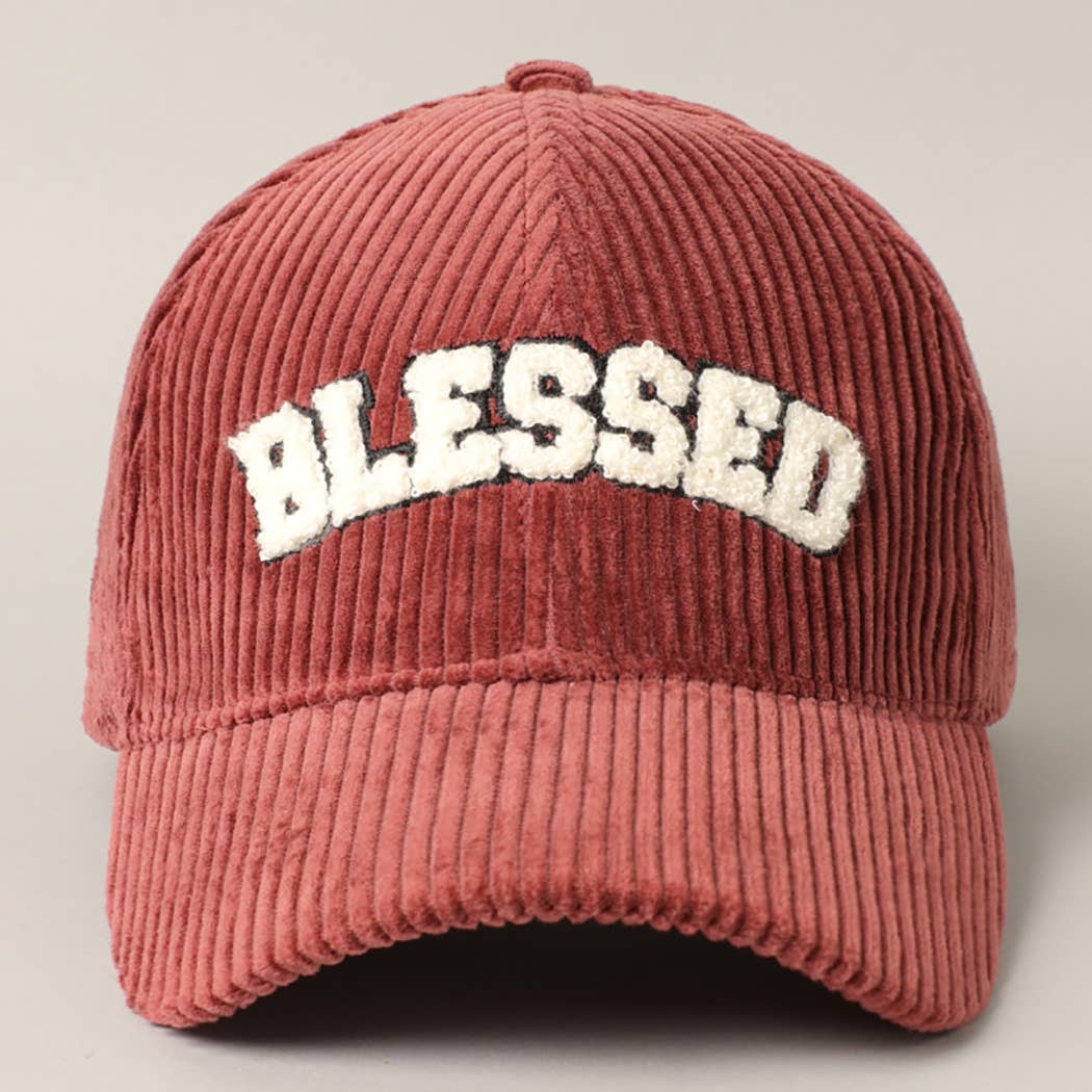 BLESSED 3D Embroidered Corduroy Baseball Cap | Toothbrush LLC