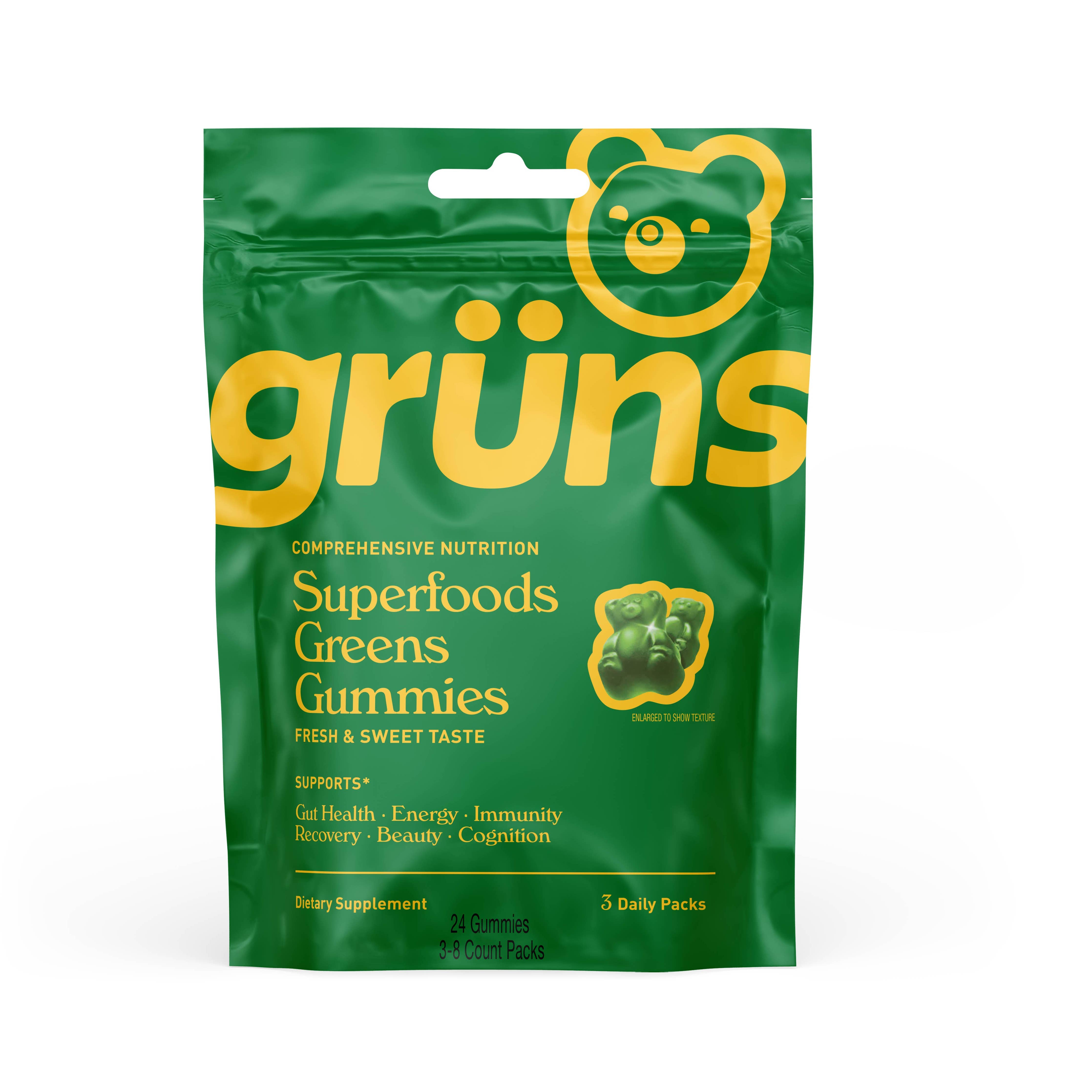 Adult Superfood Greens Gummies, 3 Servings | Gruns