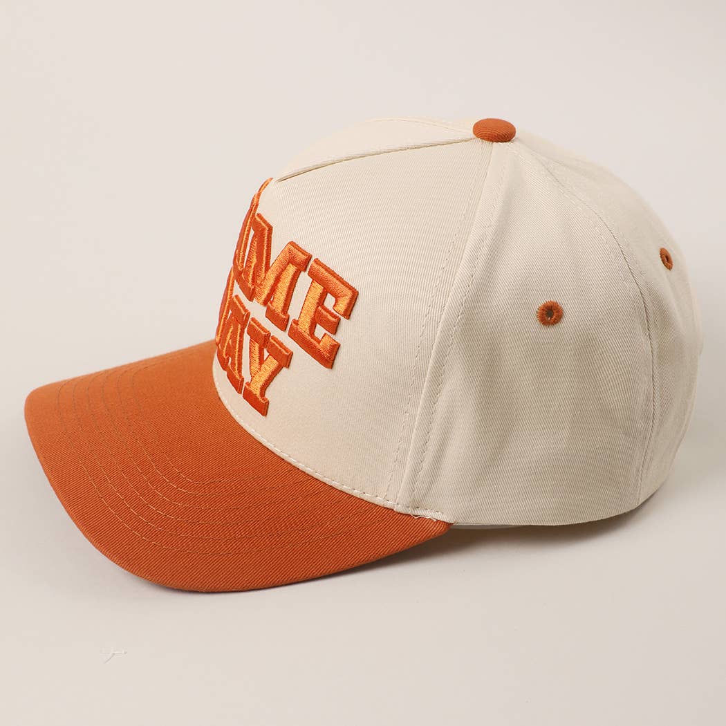 GAME DAY 3D Letter Embroidered Two-Tone Trucker Hat | Fashion City