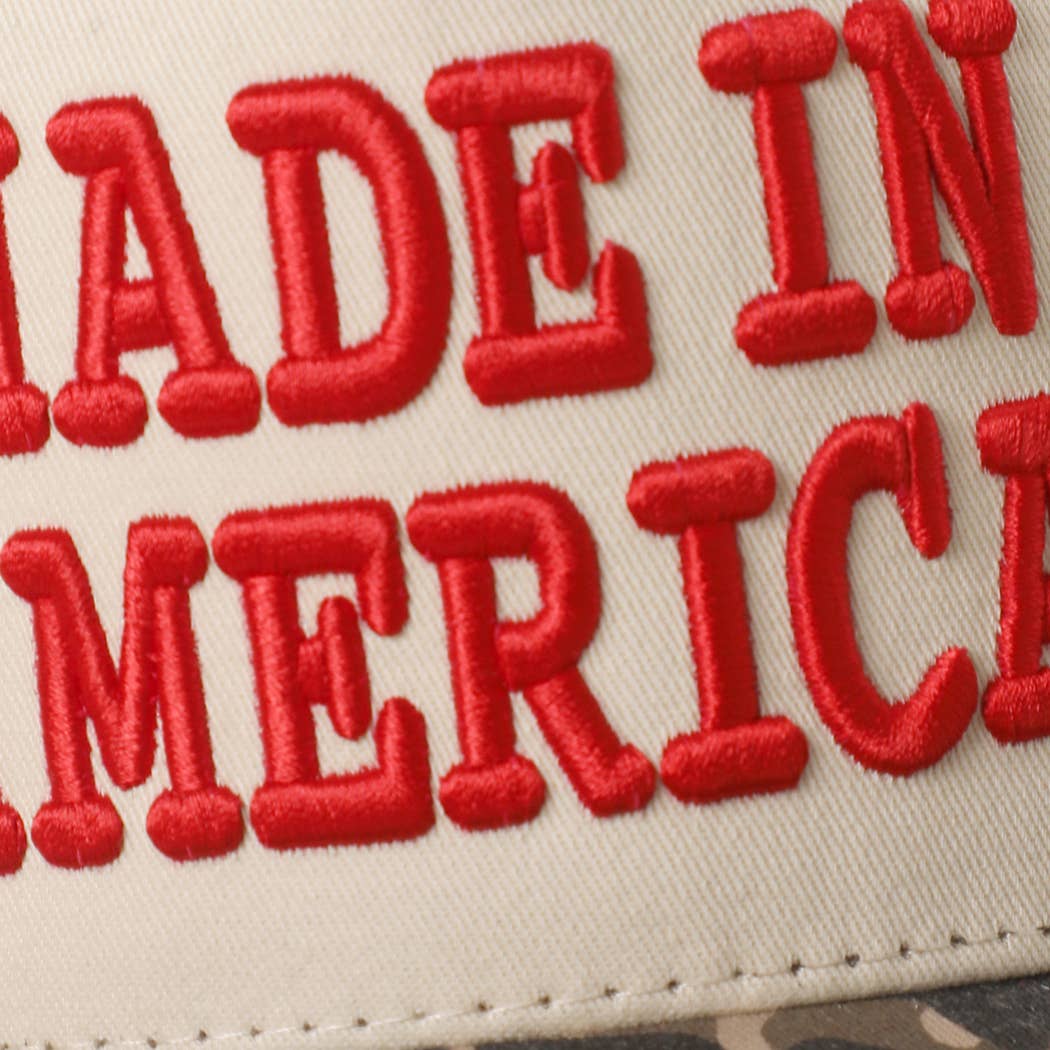 MADE IN AMERICA 3D Embroidered Two-Tone Leopard Brim Trucker | Fashion City