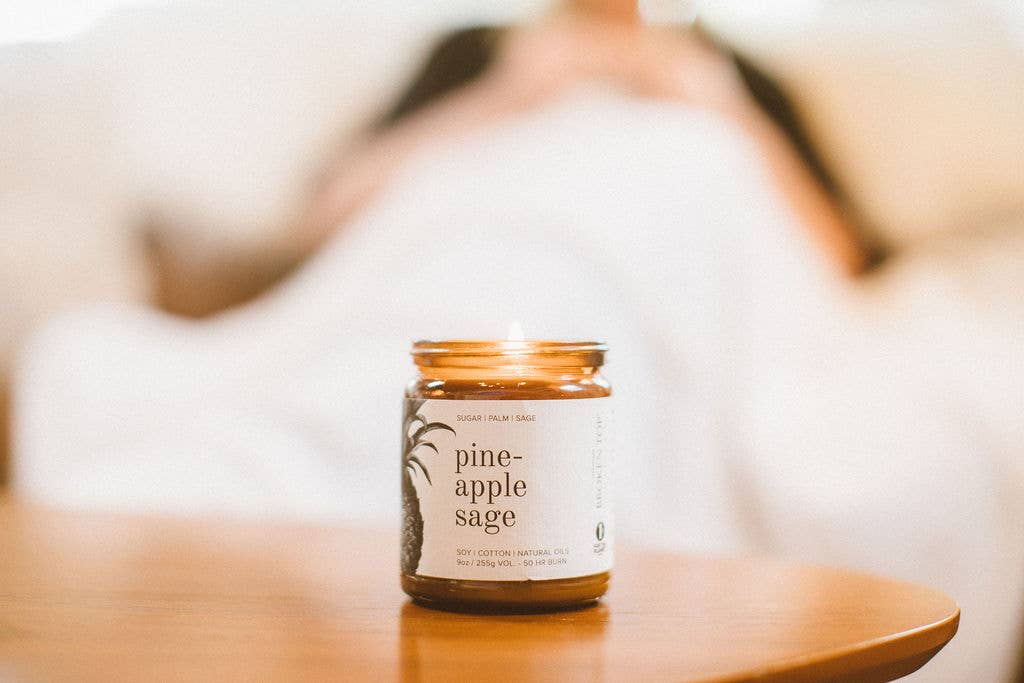 Natural Soy Candle 9 oz Pineapple Sage | Broken Top Goods