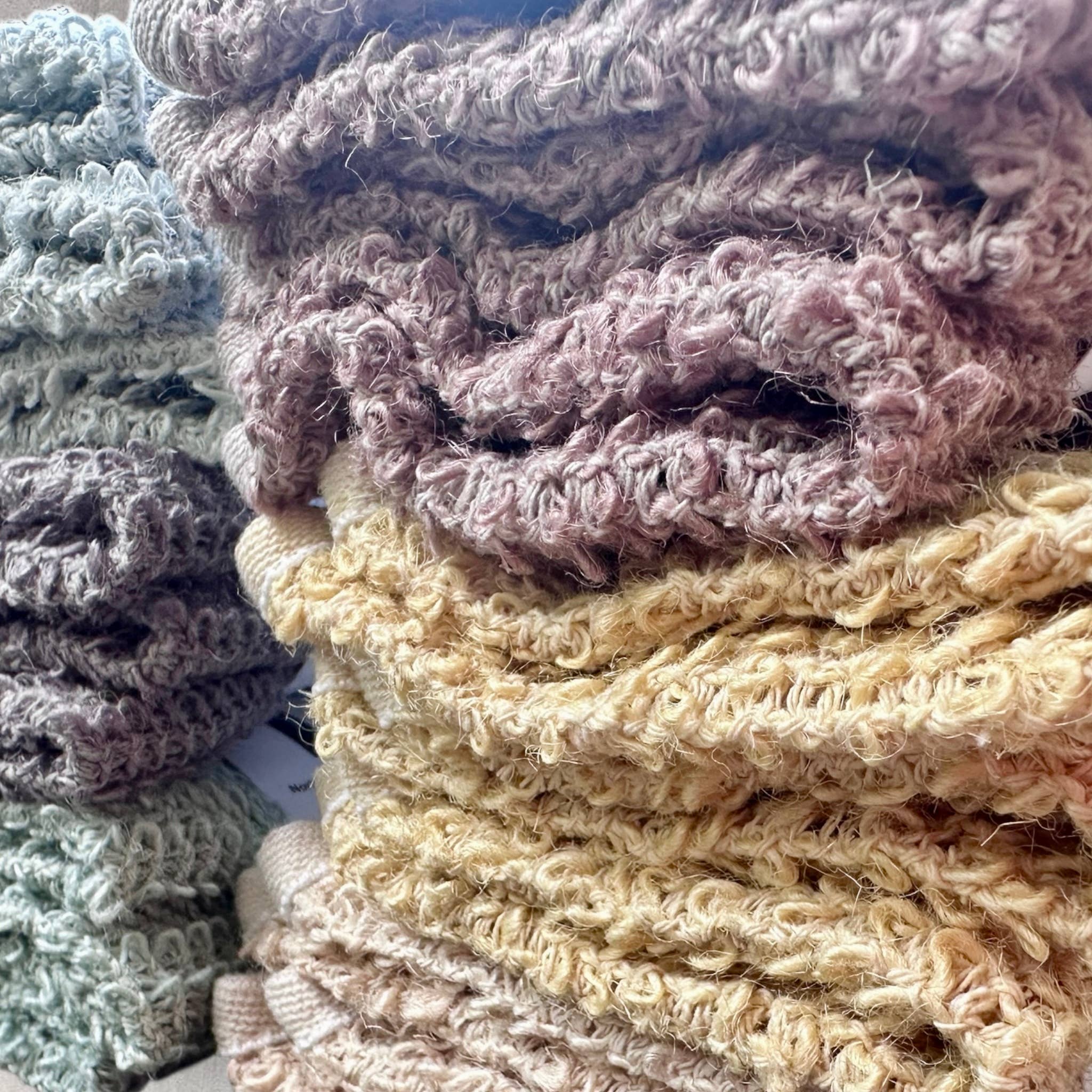 Hemp Washcloth set of 3 Hand-Dyed, Single Hue