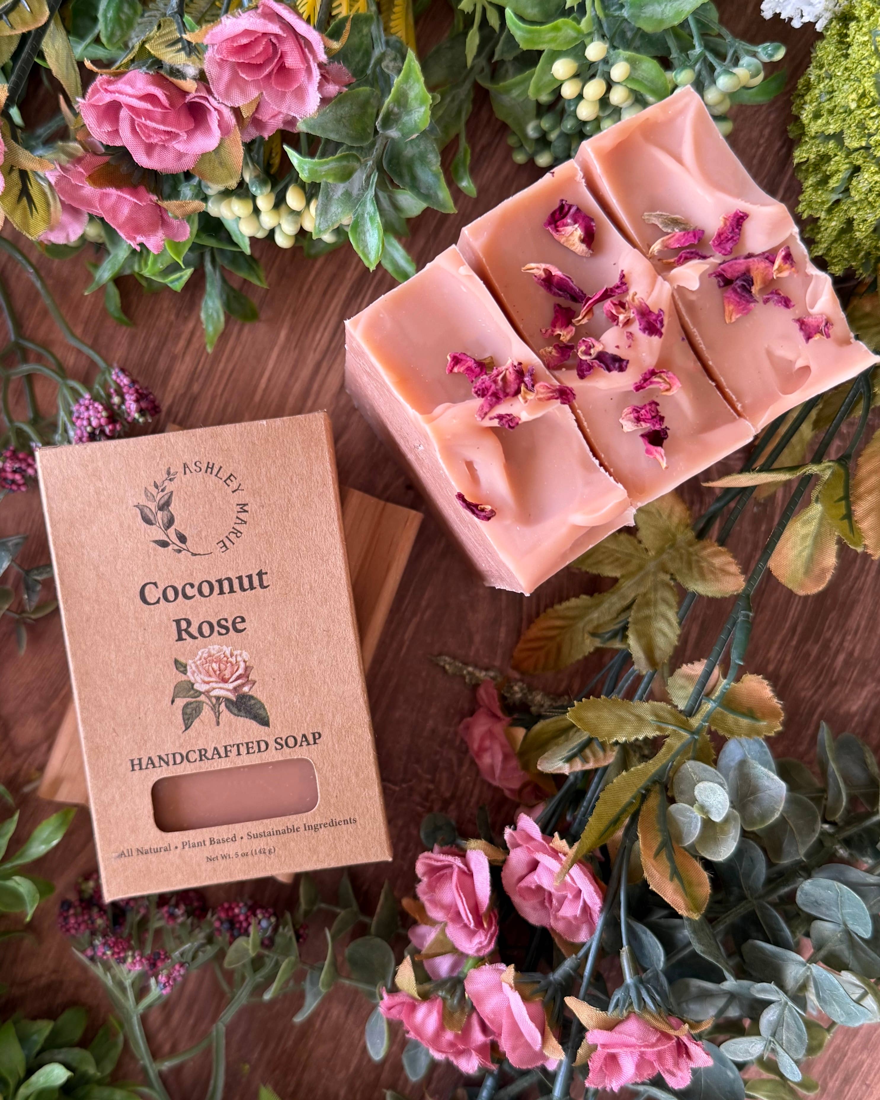 Coconut Rose Soap – Boxed Soap Bar | Ashley Marie