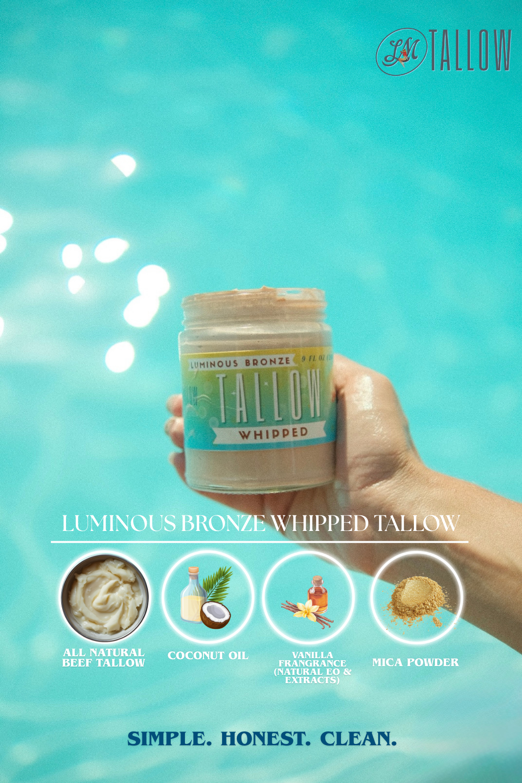 Luminous Bronze Whipped Tallow Moisturizer | Lady May Tallow