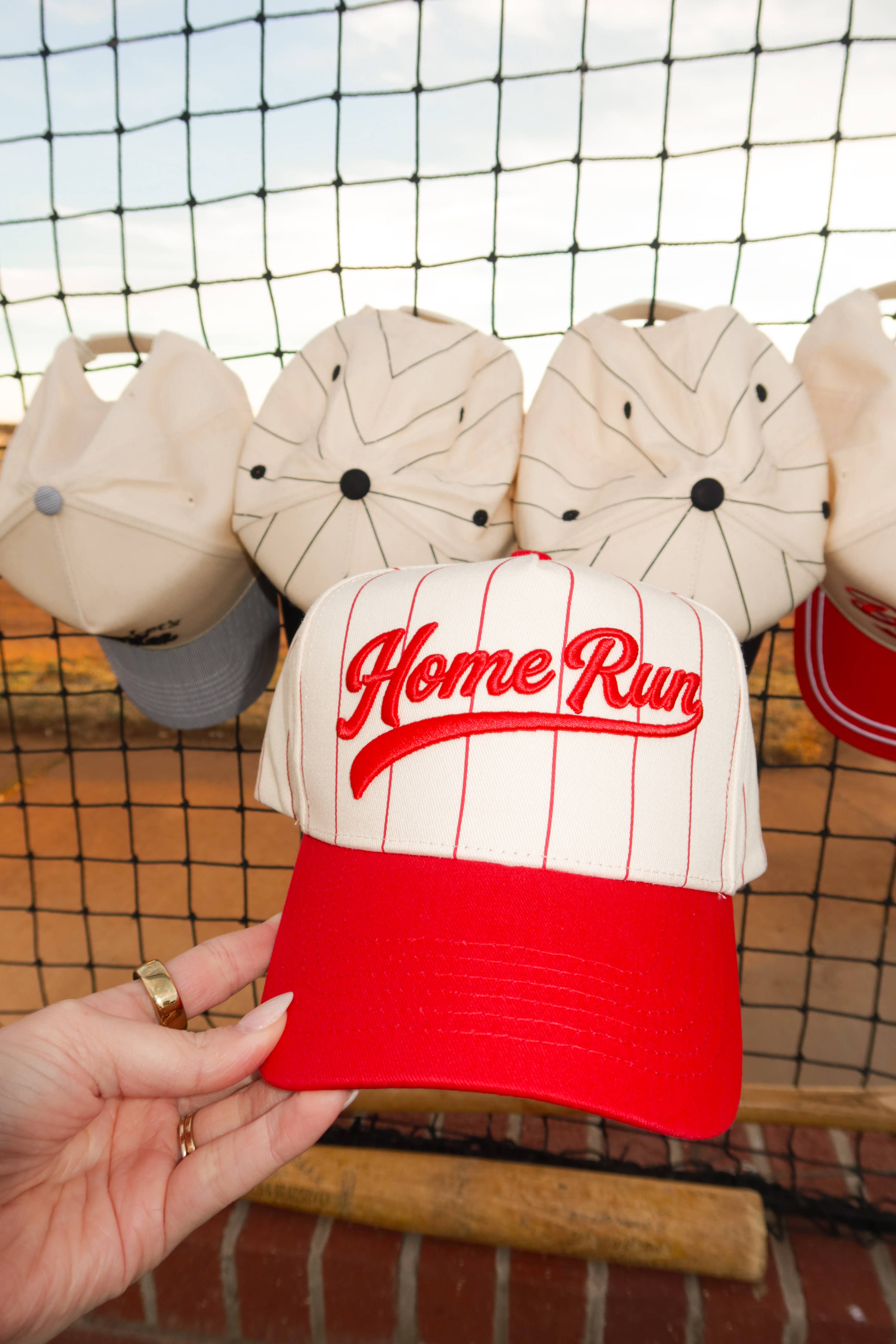 Red Home Run Pinstripe Cap | Worthy Hat Co