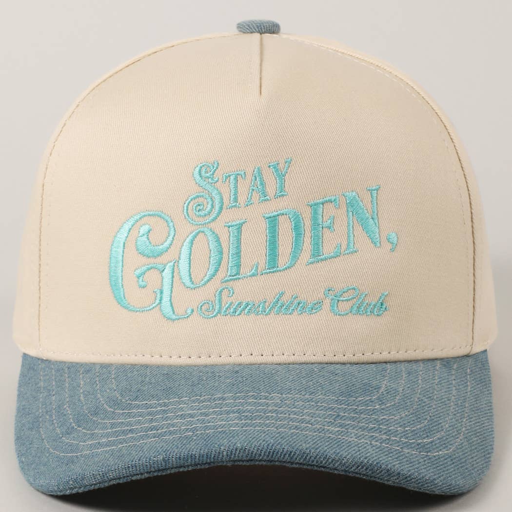 Stay Golden Sunshine Club Embroidery Trucker Hat | Fashion City