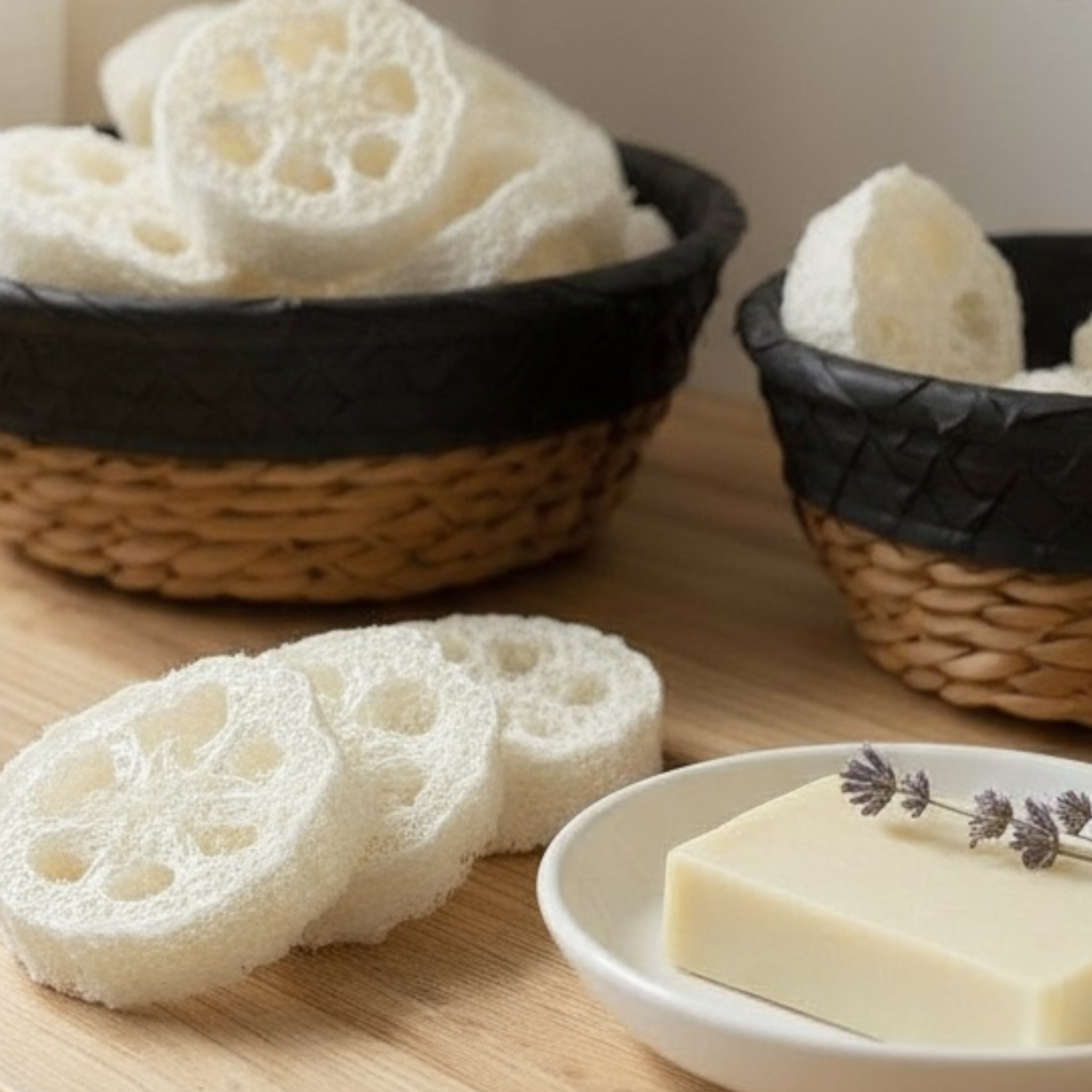 Natural Luffa Cuts – Eco-Friendly Exfoliating Sponge Discs | Earthcraft Home