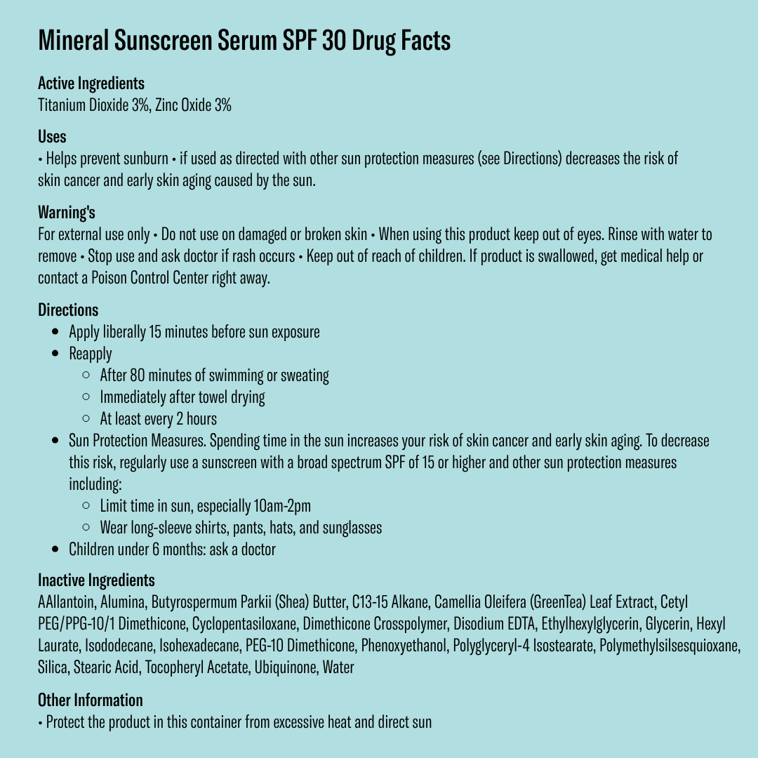Bask SPF 30 Mineral Sunscreen Serum | Bask