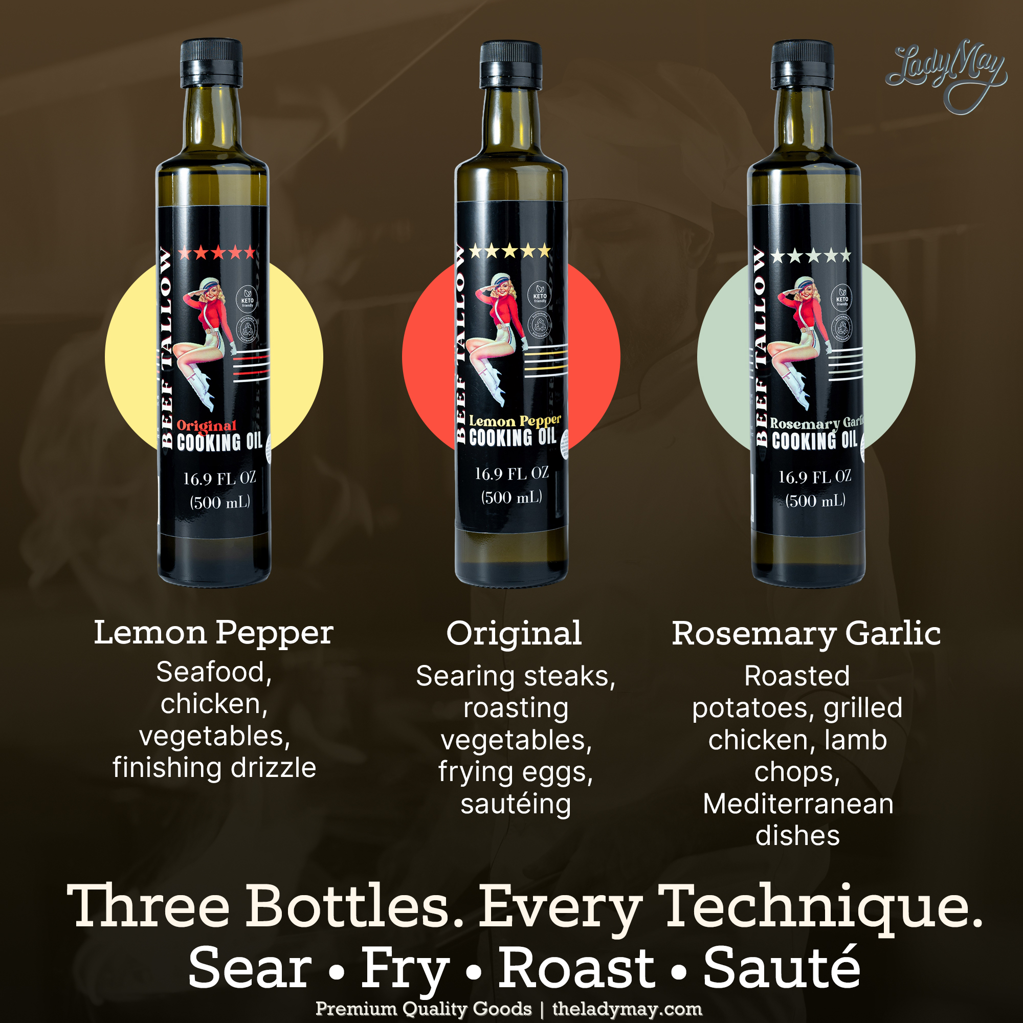Premium Grass-Fed Beef Tallow Cooking Oil | Lady May Tallow