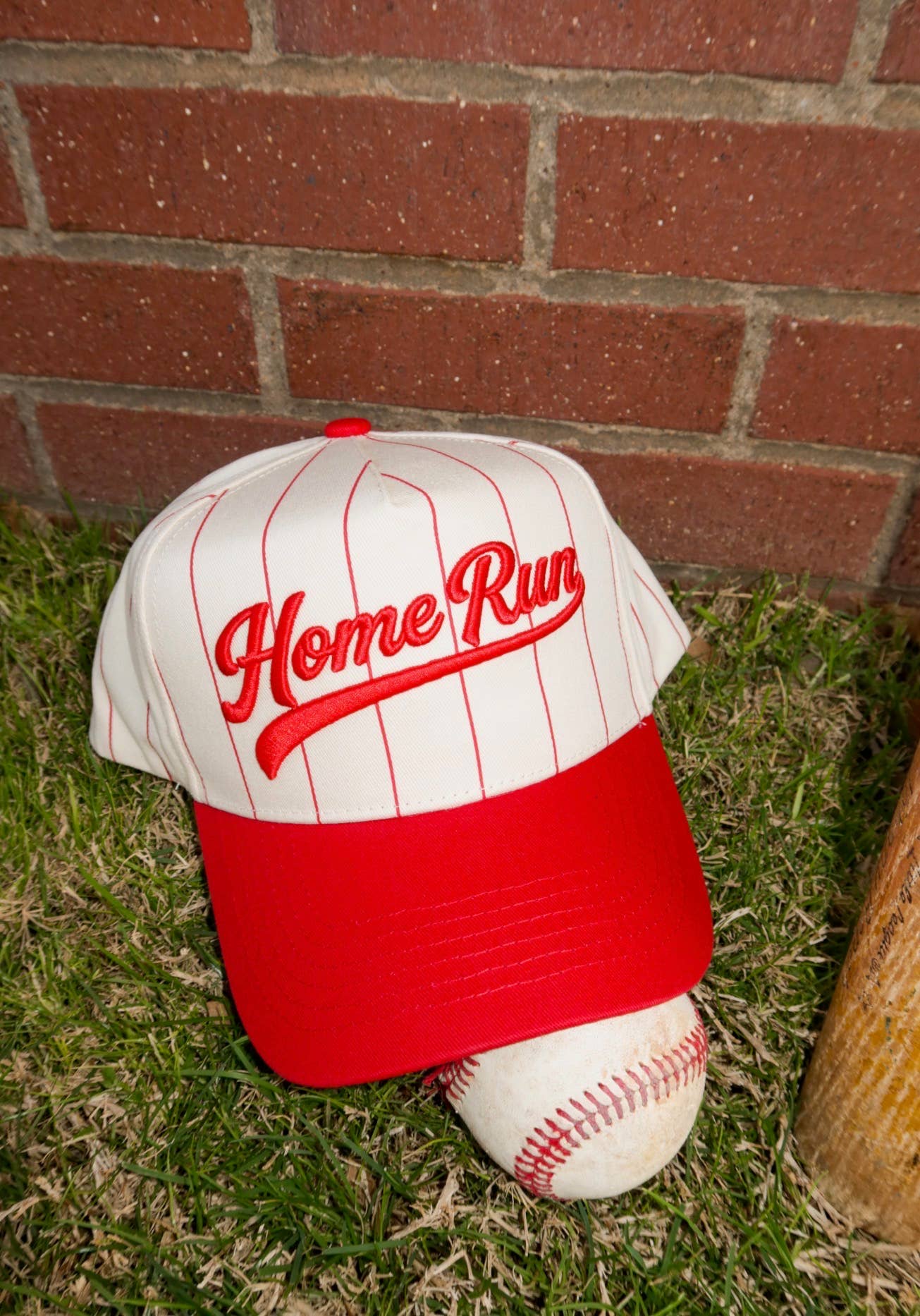 Red Home Run Pinstripe Cap | Worthy Hat Co