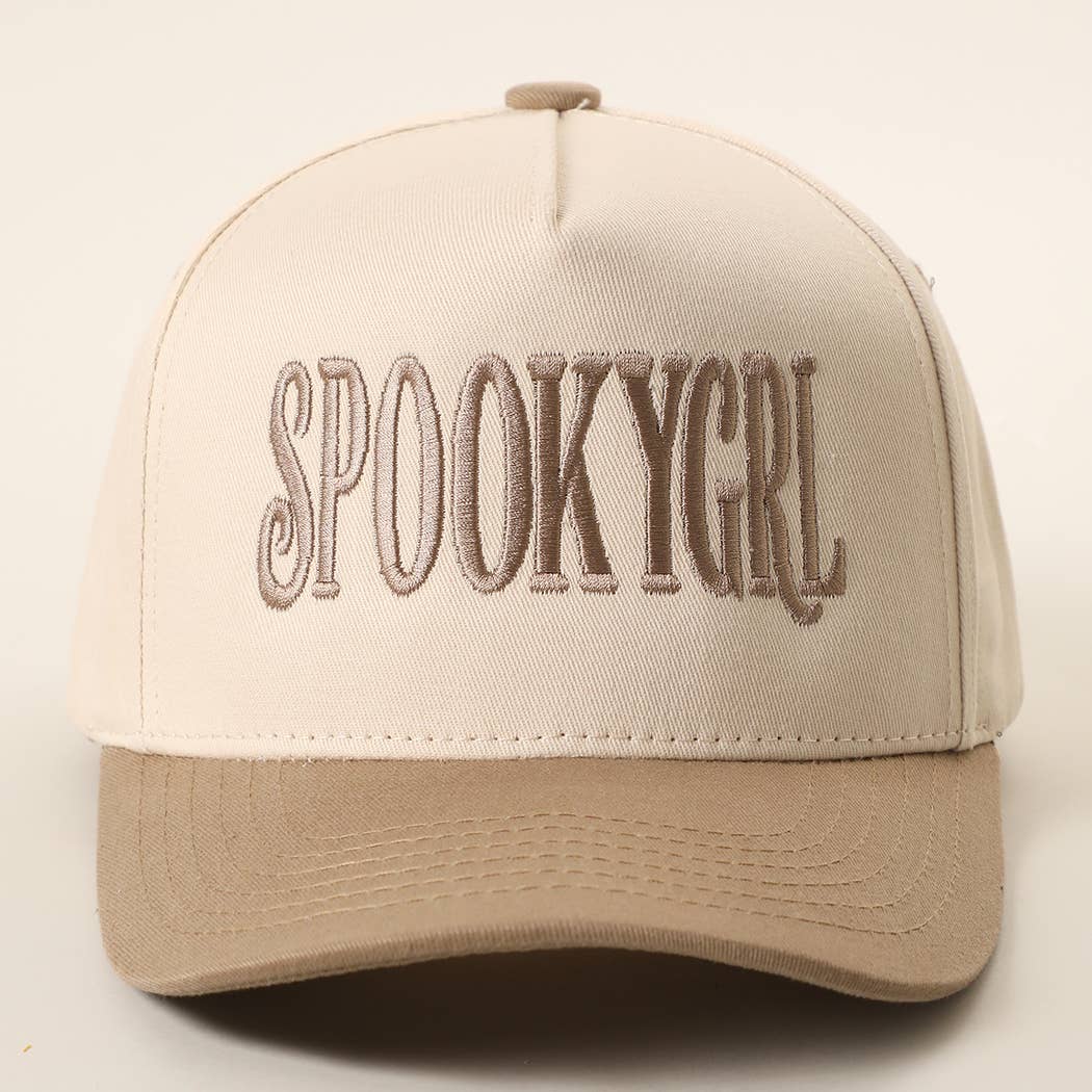 SPOOKY GIRL Embroidered Two-Tone Trucker Hat | Fashion City