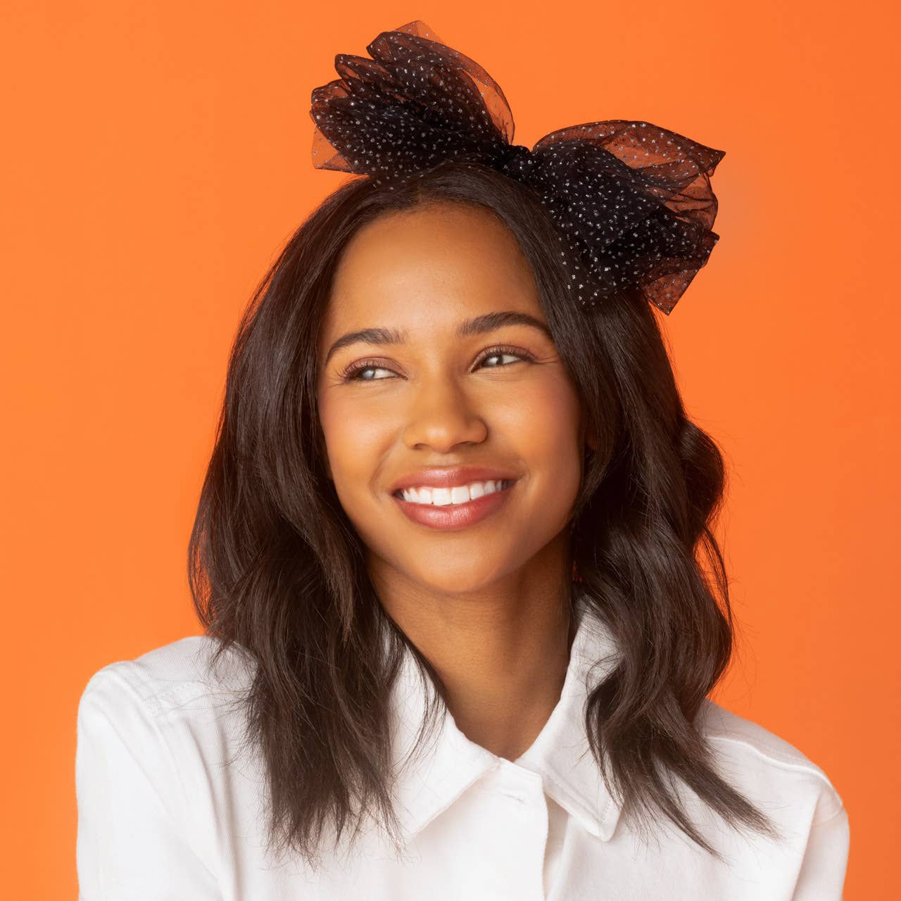 Glitter Tulle Headband - Black | KITSCH