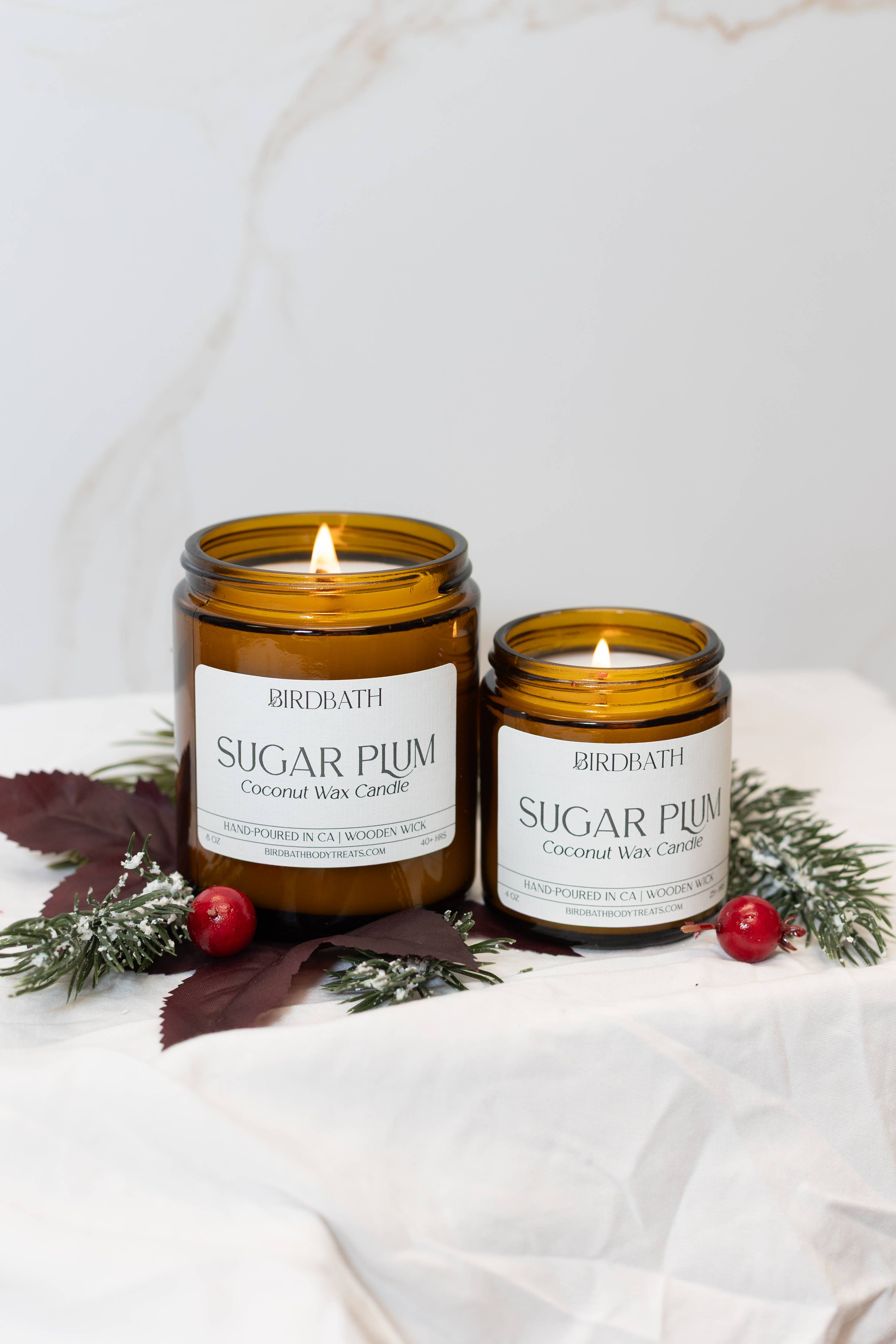 Coconut Wax Candle With Wooden Wick- 8 oz | Birdbath