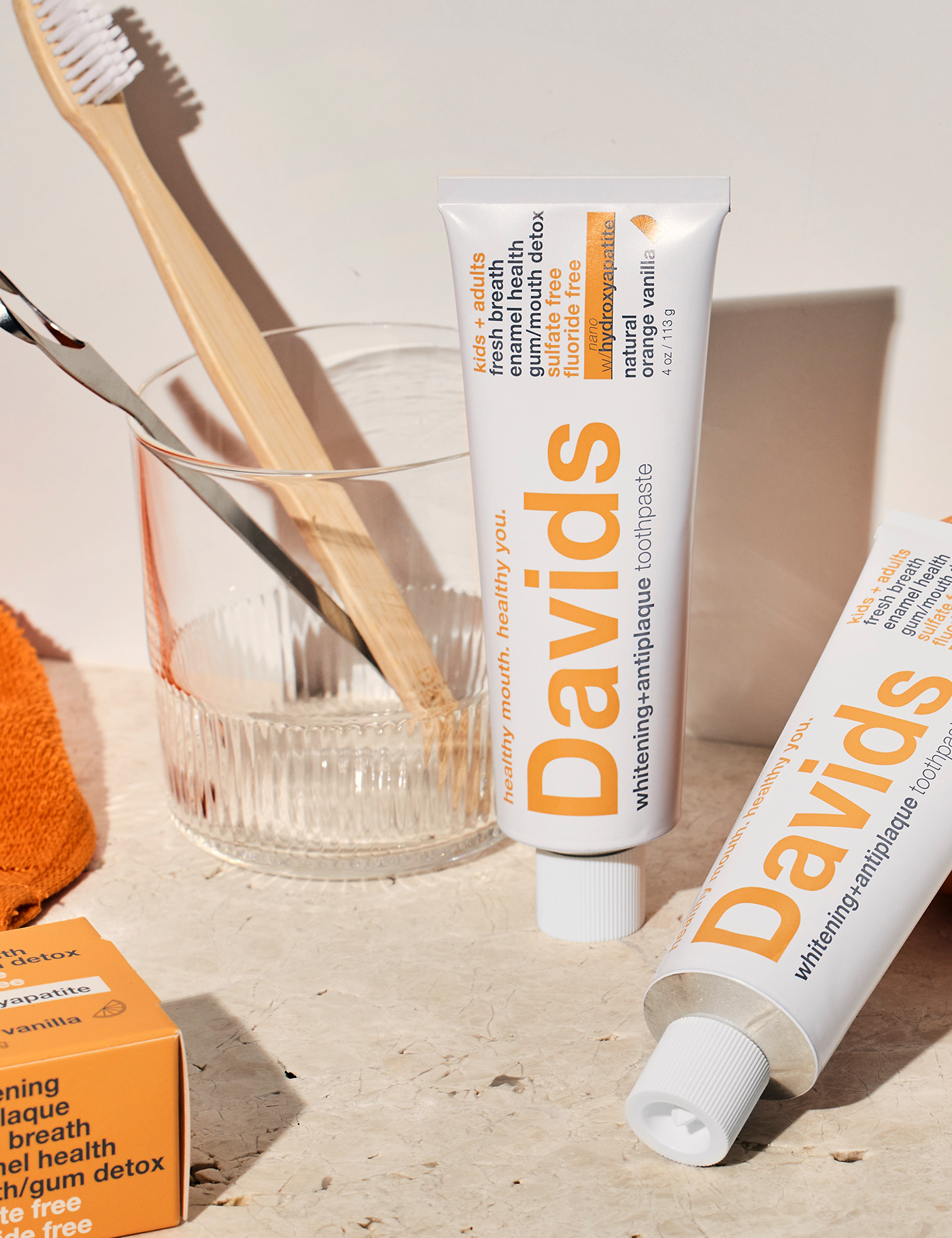 Davids Kids + Adults Nano-Hydroxyapatite Premium Toothpaste Orange Vanilla | Davids