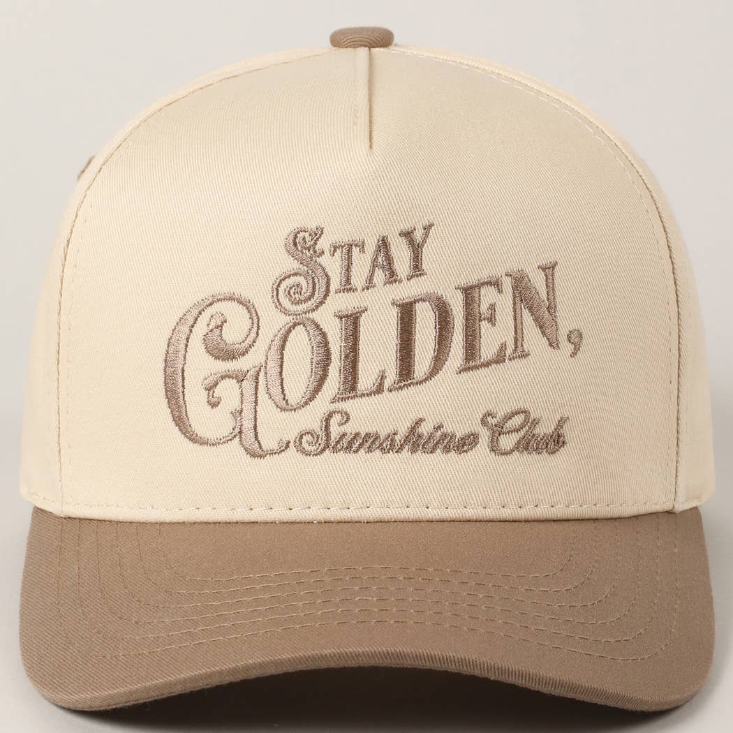 Stay Golden Sunshine Club Embroidery Trucker Hat | Fashion City