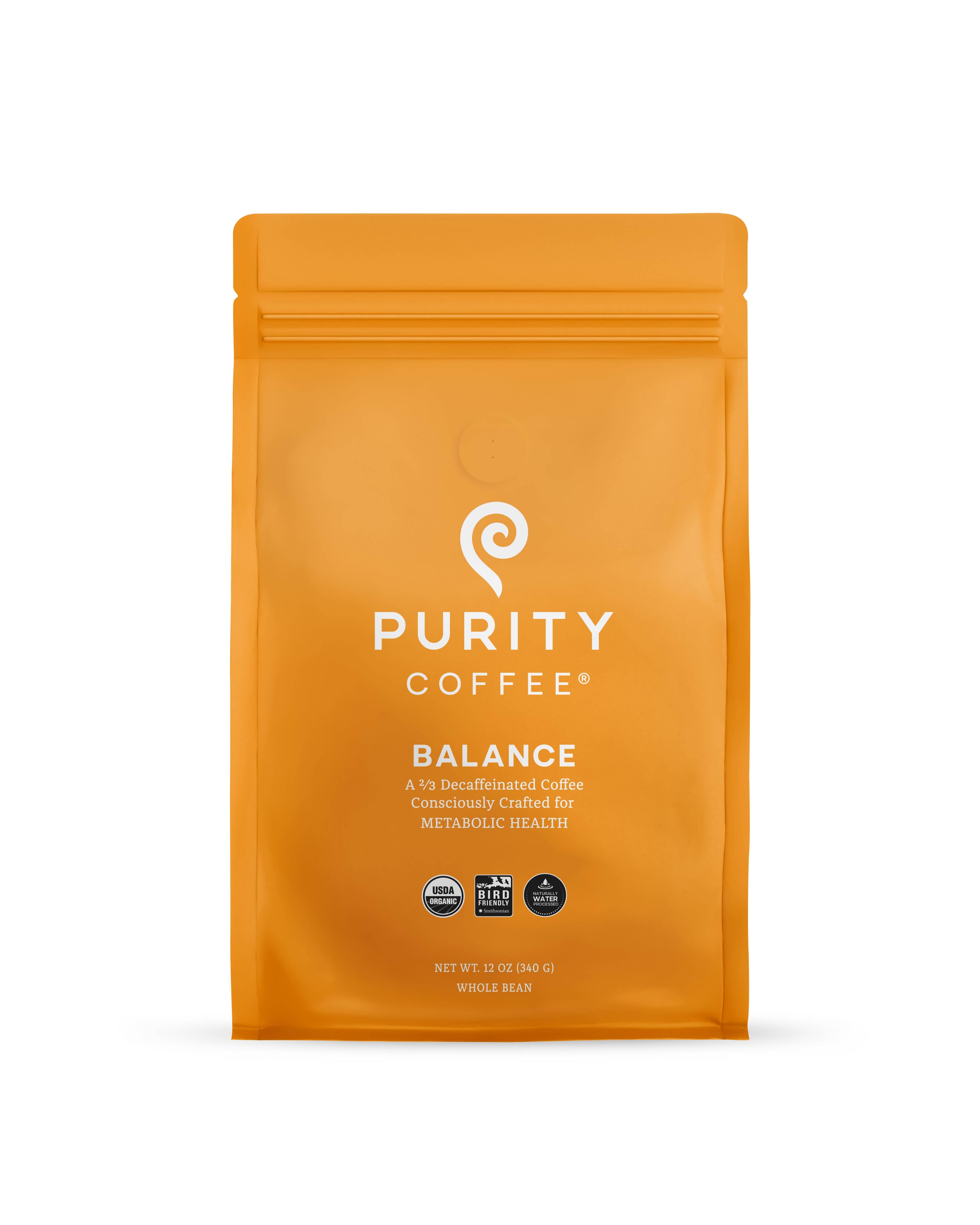 BALANCE: ⅓ Caff Whole Bean Coffee - 12oz Bag | Purity Coffee