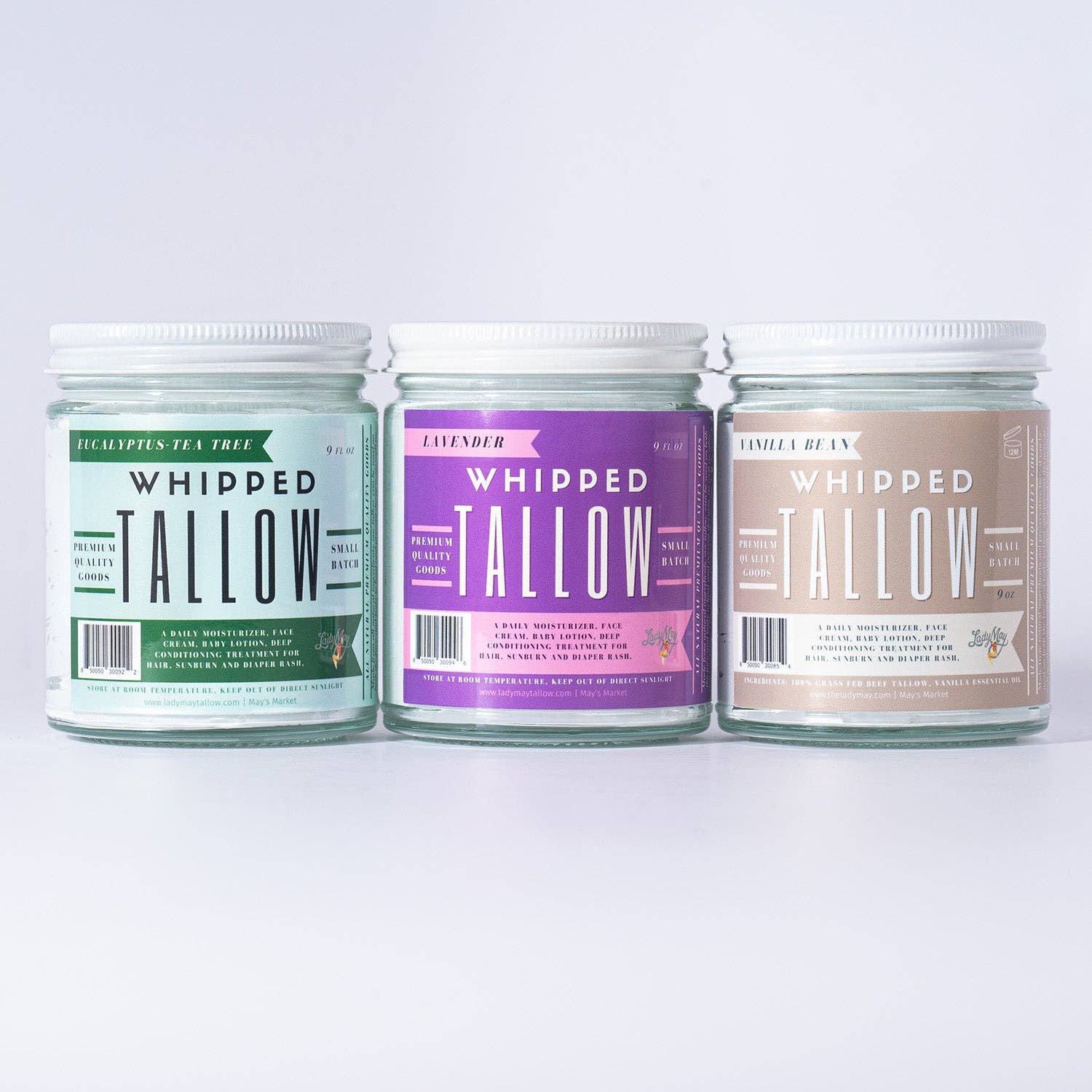 Lavender Whipped Tallow, All Natural Grass Fed Beef Tallow | Lady May Tallow