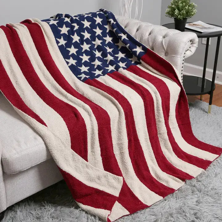 American Flag Design Cozy Soft Throw Blanket | Fashion City