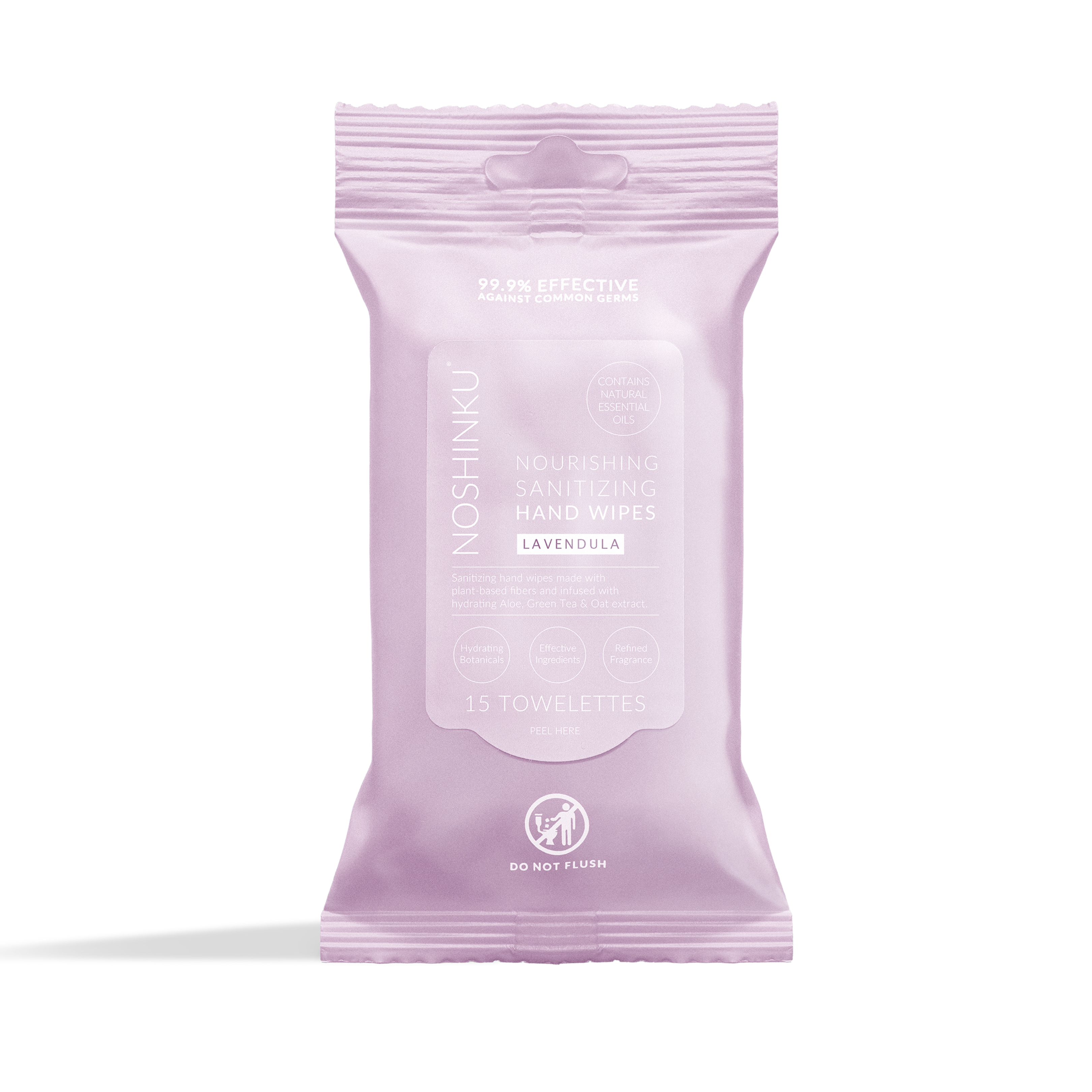Lavender Nourishing Hand Sanitizing Travel Wipes | Noshinku