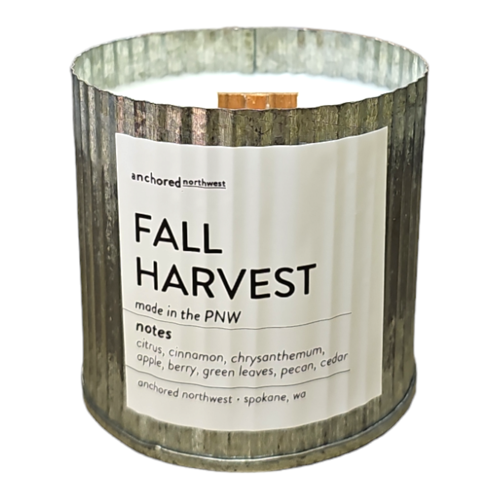 Fall Harvest Rustic Vintage Farmhouse Wood Wick Candle | Anchored Northwest