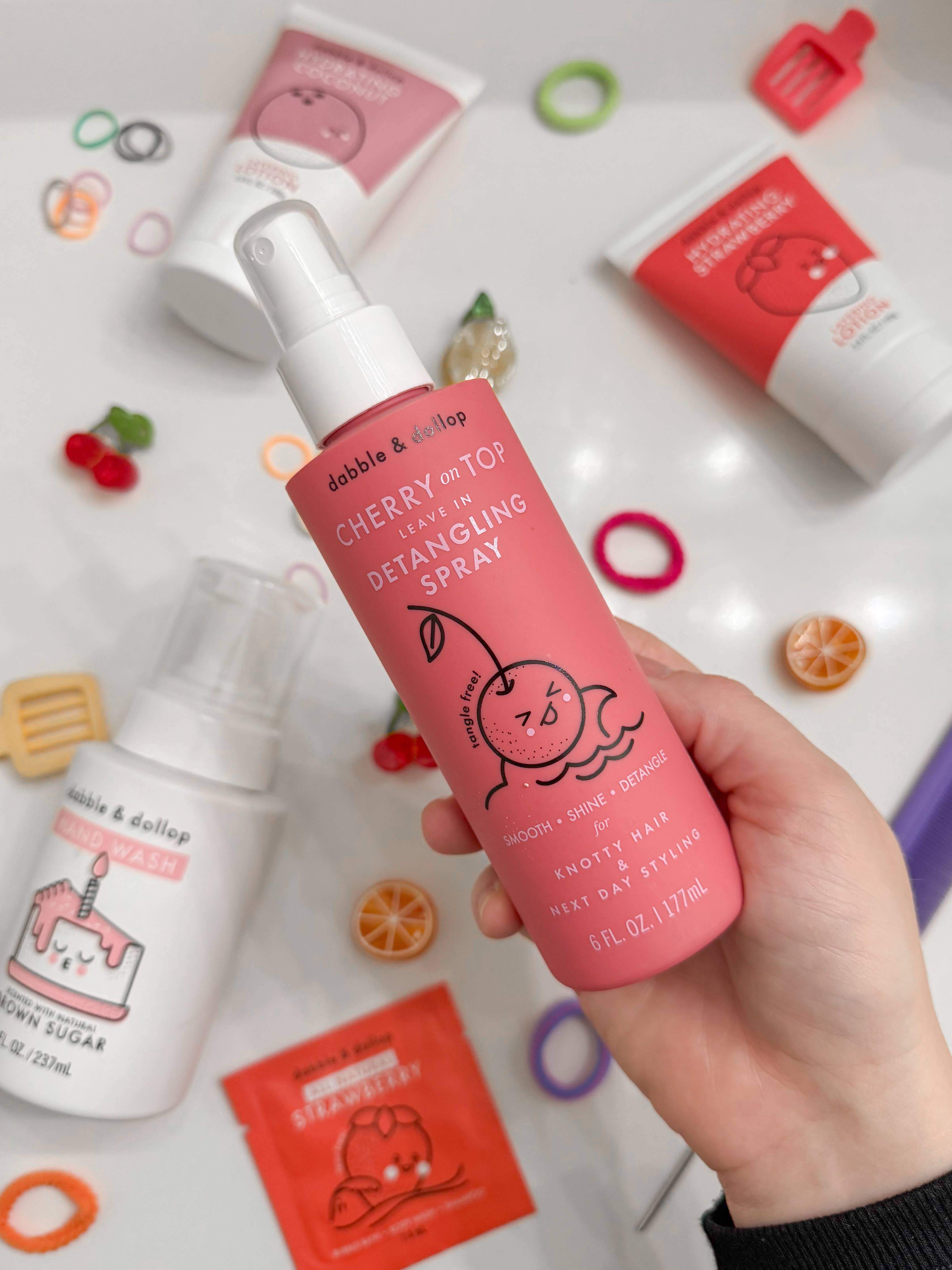 Cherry on Top Hair Detangling & Conditioning Spray | Dabble & Dollup