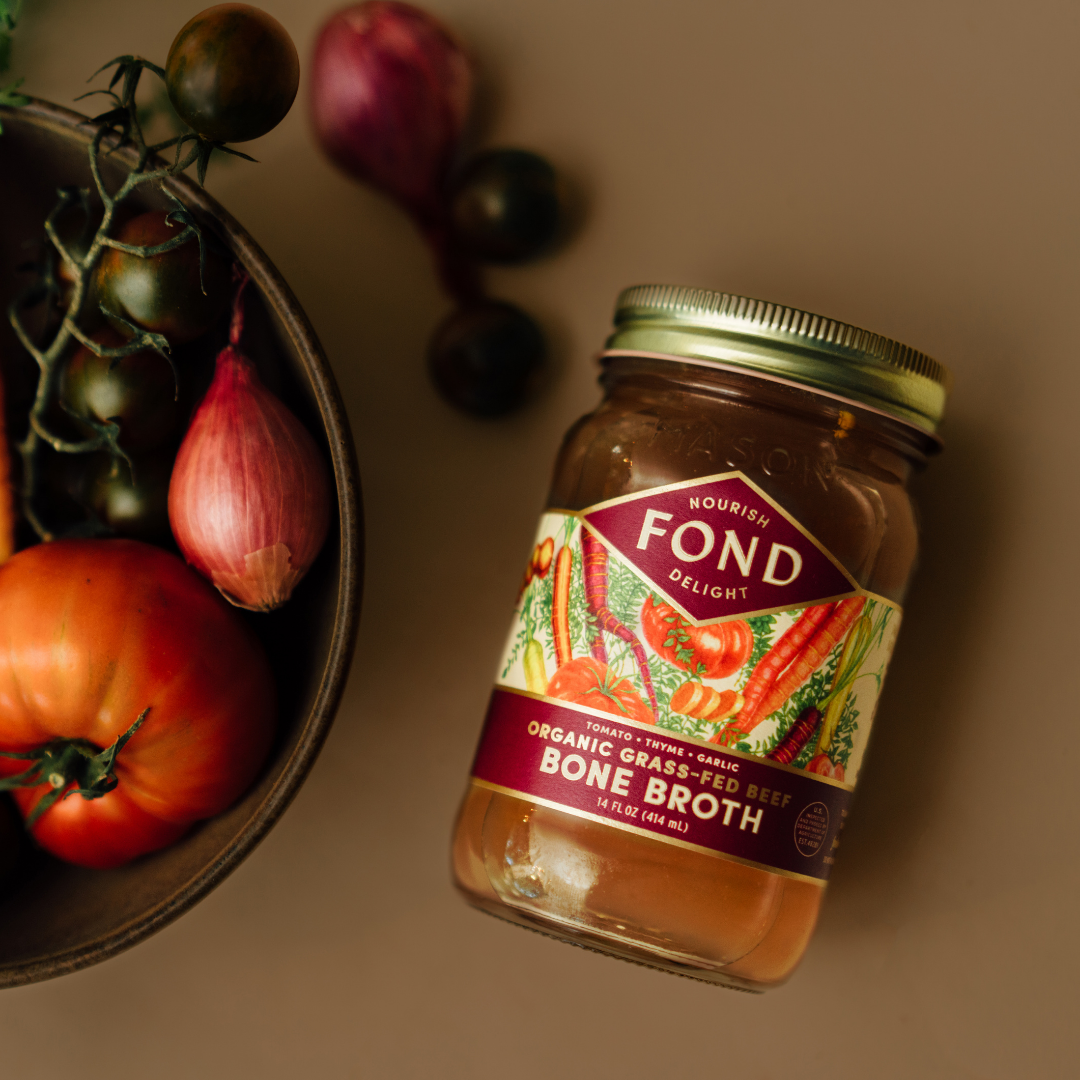 Tomato & Thyme Grass-fed Beef Bone Broth 14oz | Fond Regenerative