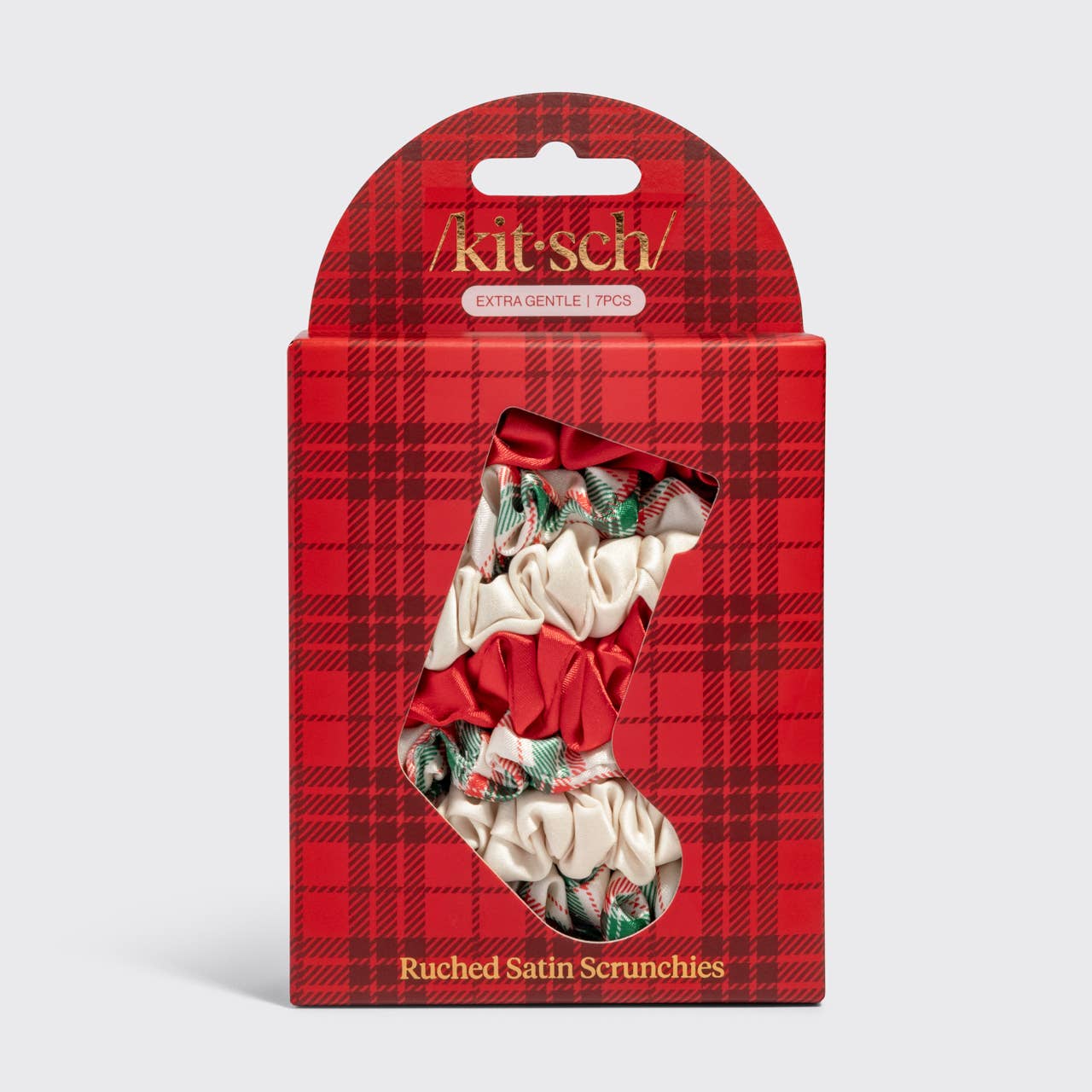 Holiday Ruched Satin Scrunchies 7pc Set | KITSCH