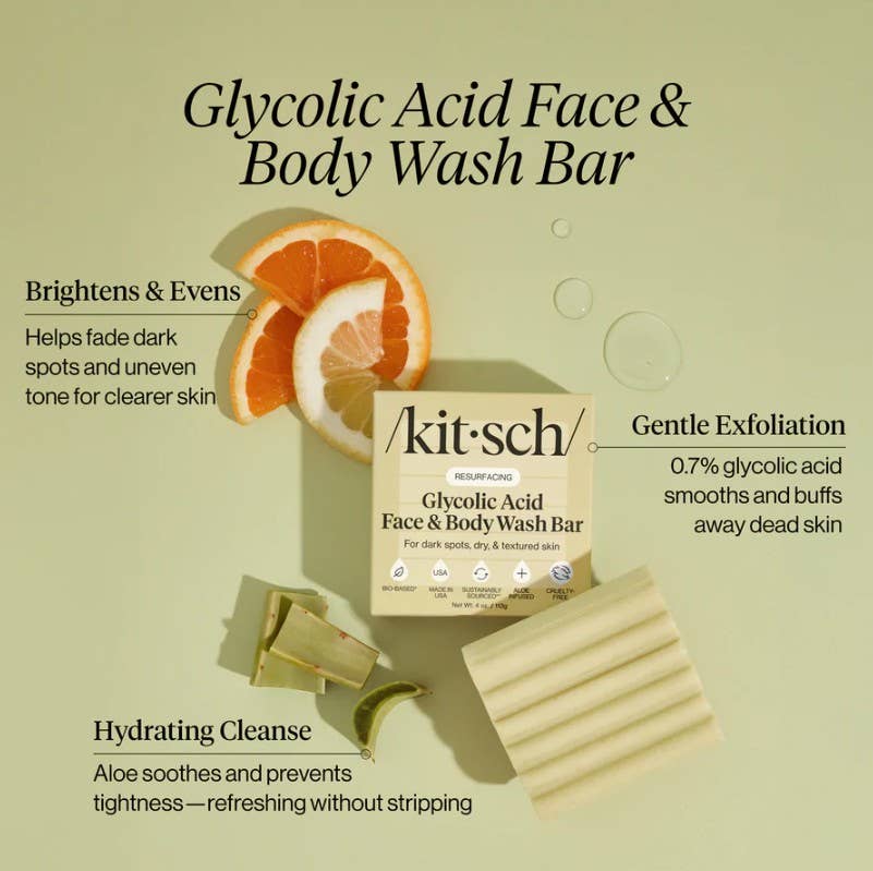 Glycolic Acid Exfoliating Face and Body Wash | Kitsch