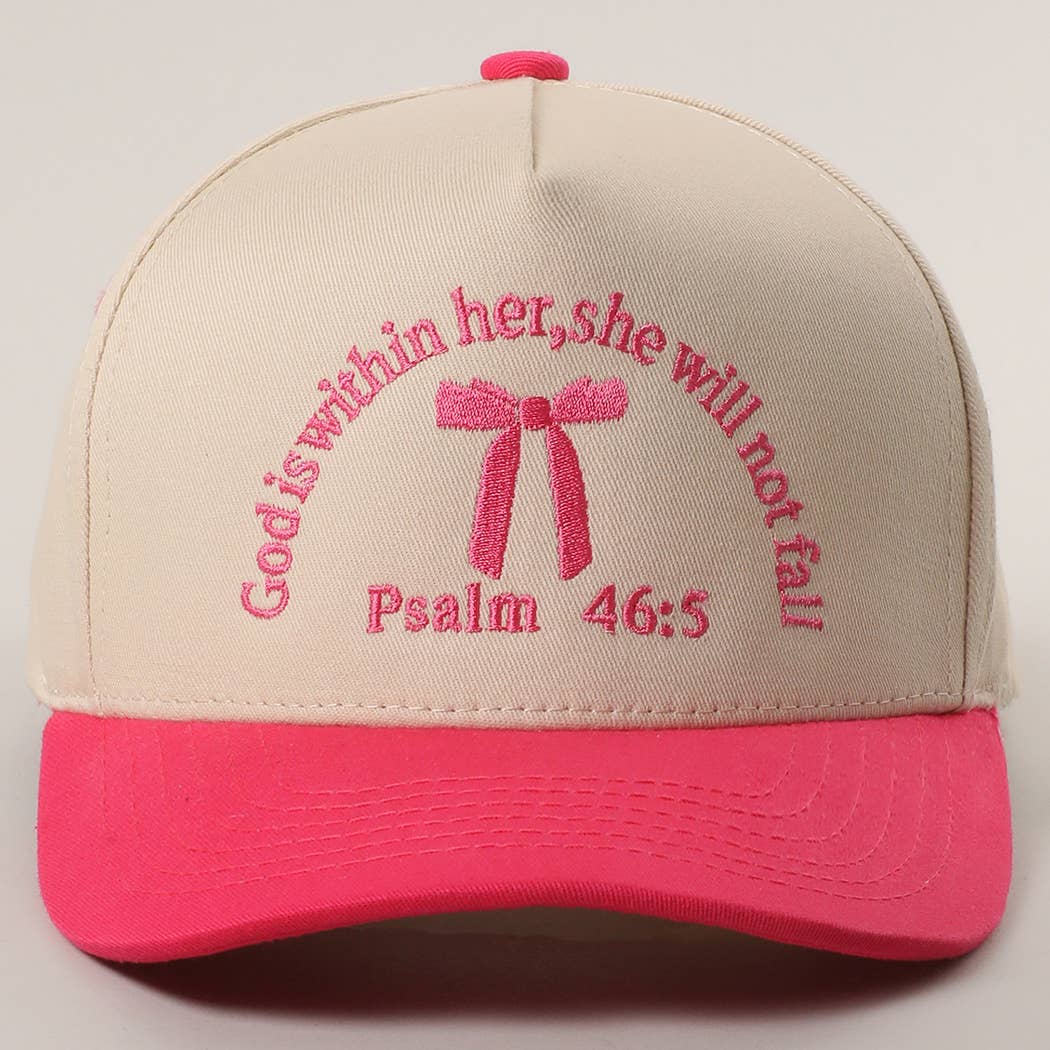 Psalm 46-5 Ribbon Embroidered Trucker Hat | Fashion City