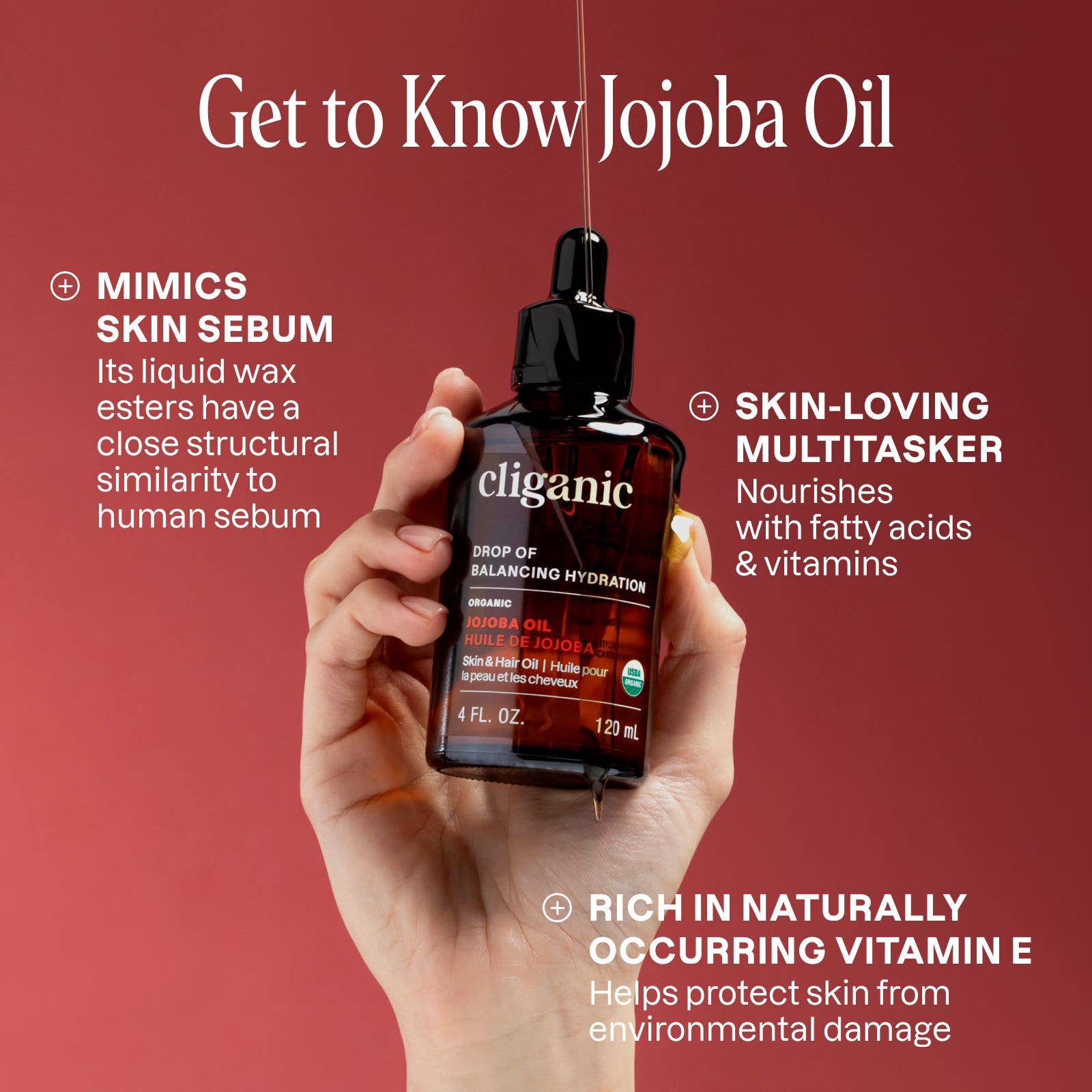 Organic Jojoba Oil 8 oz | Cliganic