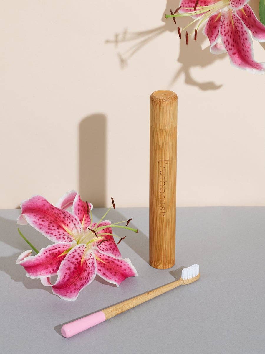 Petal Pink Truthbrush with Medium Castor Oil Bristles | Toothbrush LLC