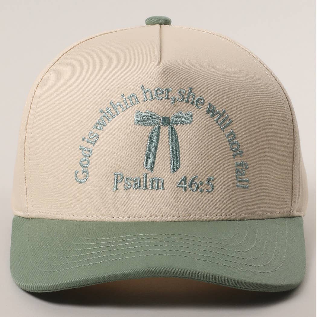 Psalm 46-5 Ribbon Embroidered Trucker Hat | Fashion City