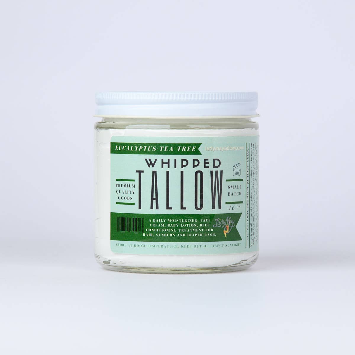 Eucalyptus Tea Tree Whipped Tallow - All Natural Grass Fed Beef Tallow Moisturizer | Lady May Tallow